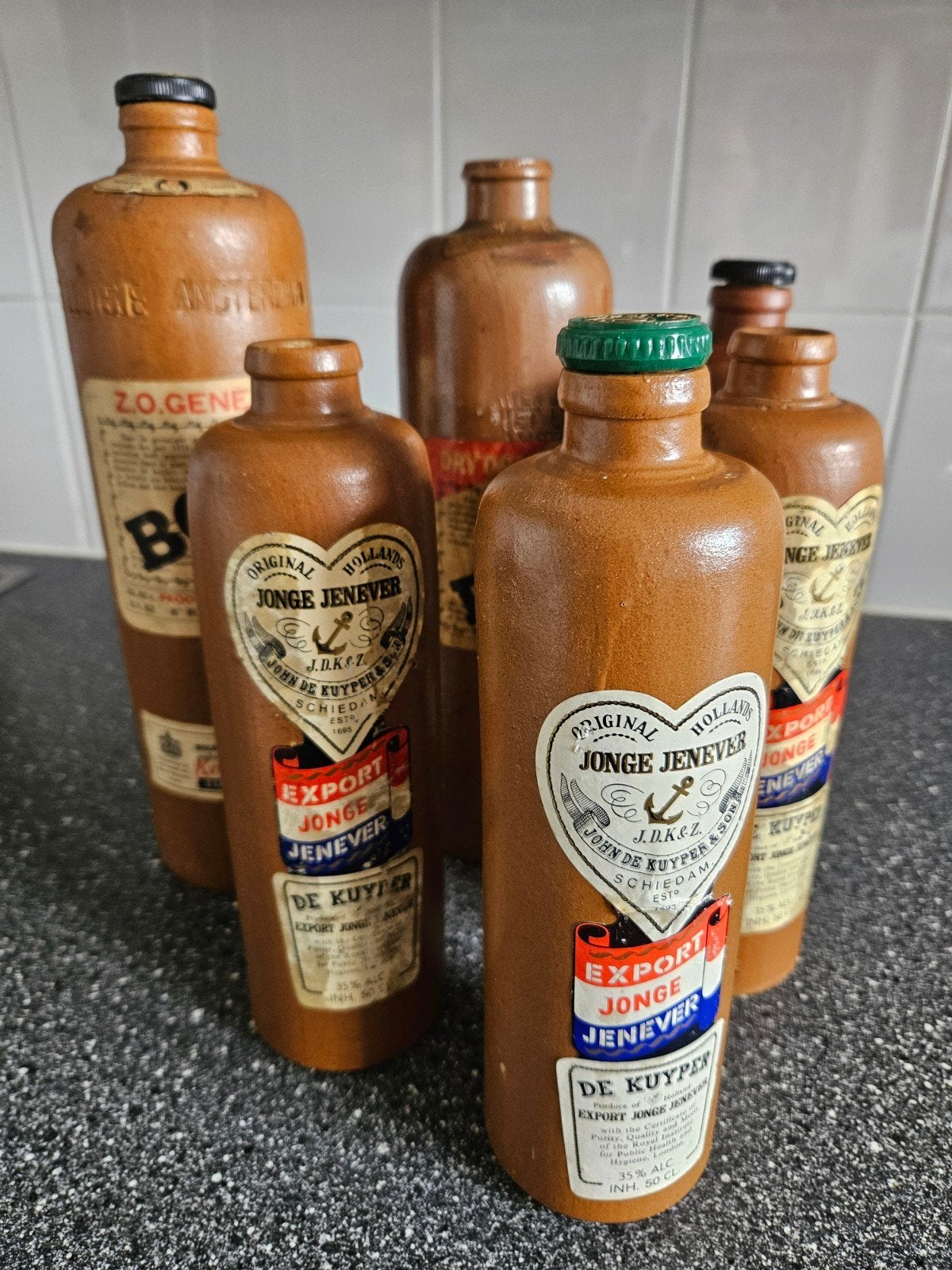 Set van 6 Antieke Jenever Kruiken - Bols & De Kuyper, Ophalen of Verzenden
