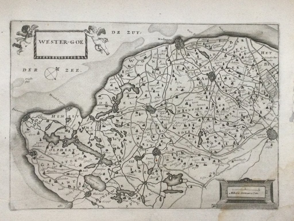 Leeuwarden,  Franeker, Harlingen, Colom, 1660. Zeldzaam, 22 cm, Cartografie, 1600 - 1699, Origineel