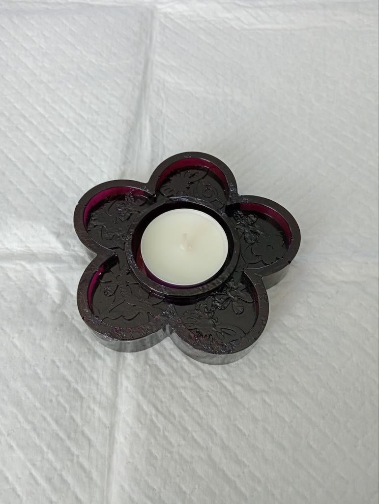 Waxinelichthouder van epoxy bloem, Ophalen of Verzenden, Overige materialen, Minder dan 25 cm