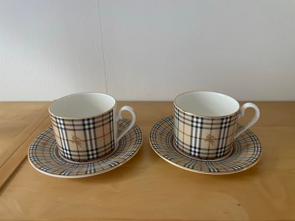Burberry kop en schotels - Set van 2 - Als nieuw!, Ophalen of Verzenden