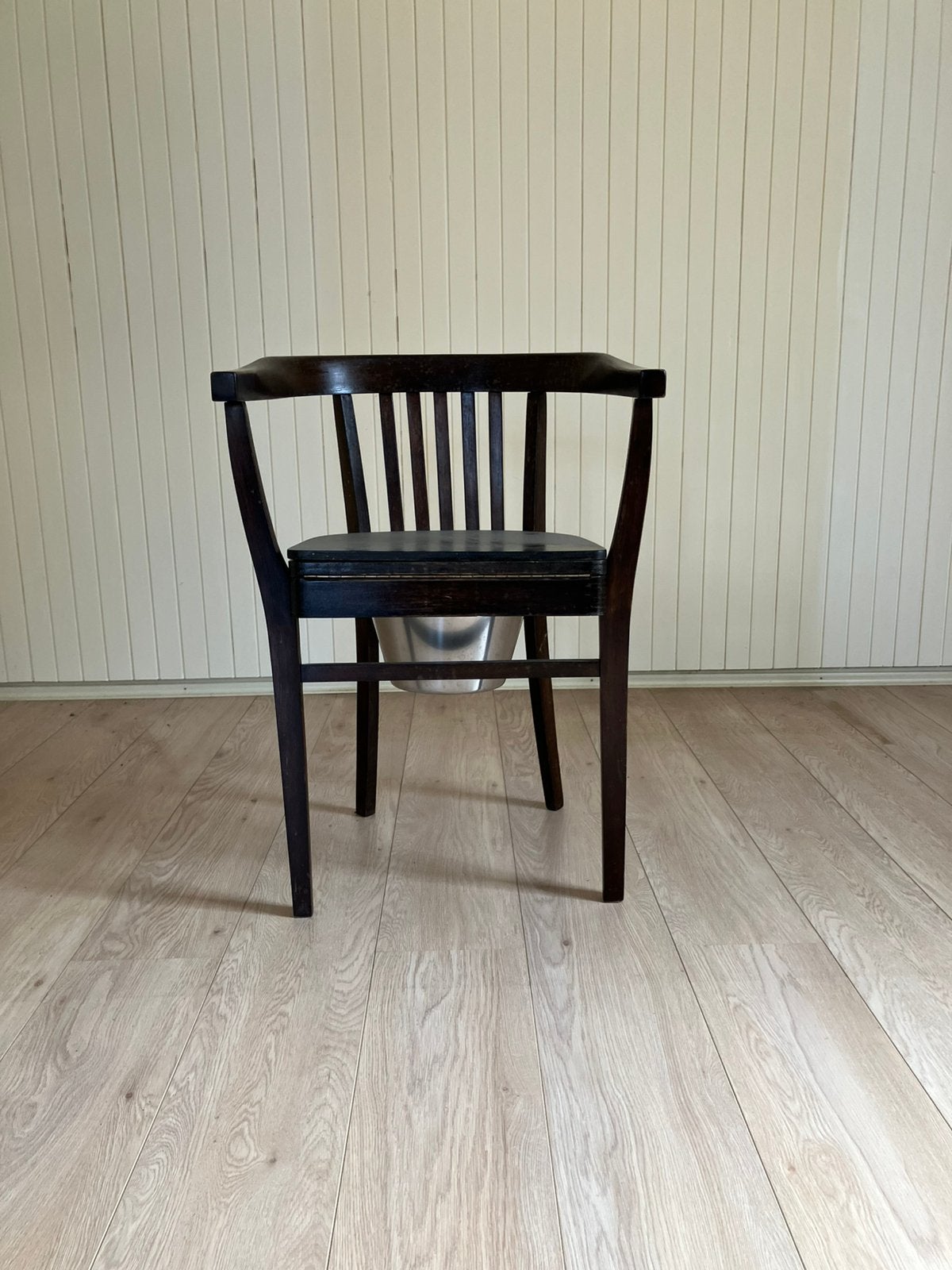 Houten toiletstoel, Huis en Inrichting, Ophalen, Gebruikt, Bruin, Eén
