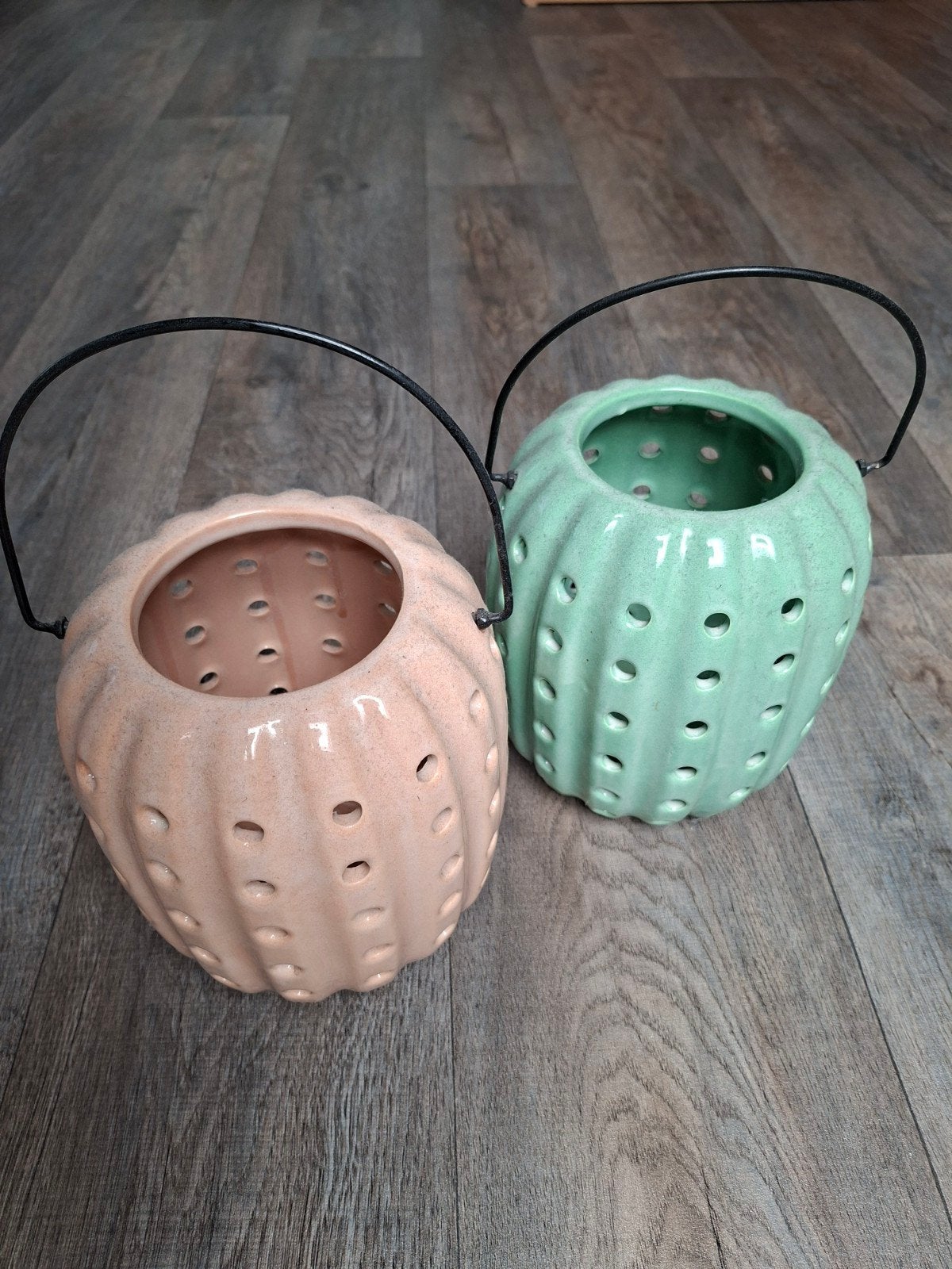 Set van 2 windlichten, Ophalen, Meerkleurig, Zo goed als nieuw, Modern
