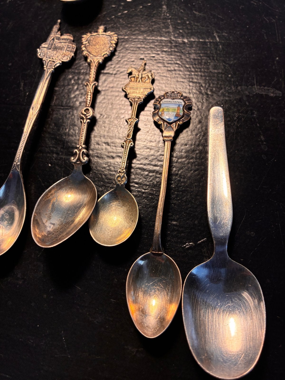Set van 5 vintage souvenirlepels, Ophalen of Verzenden