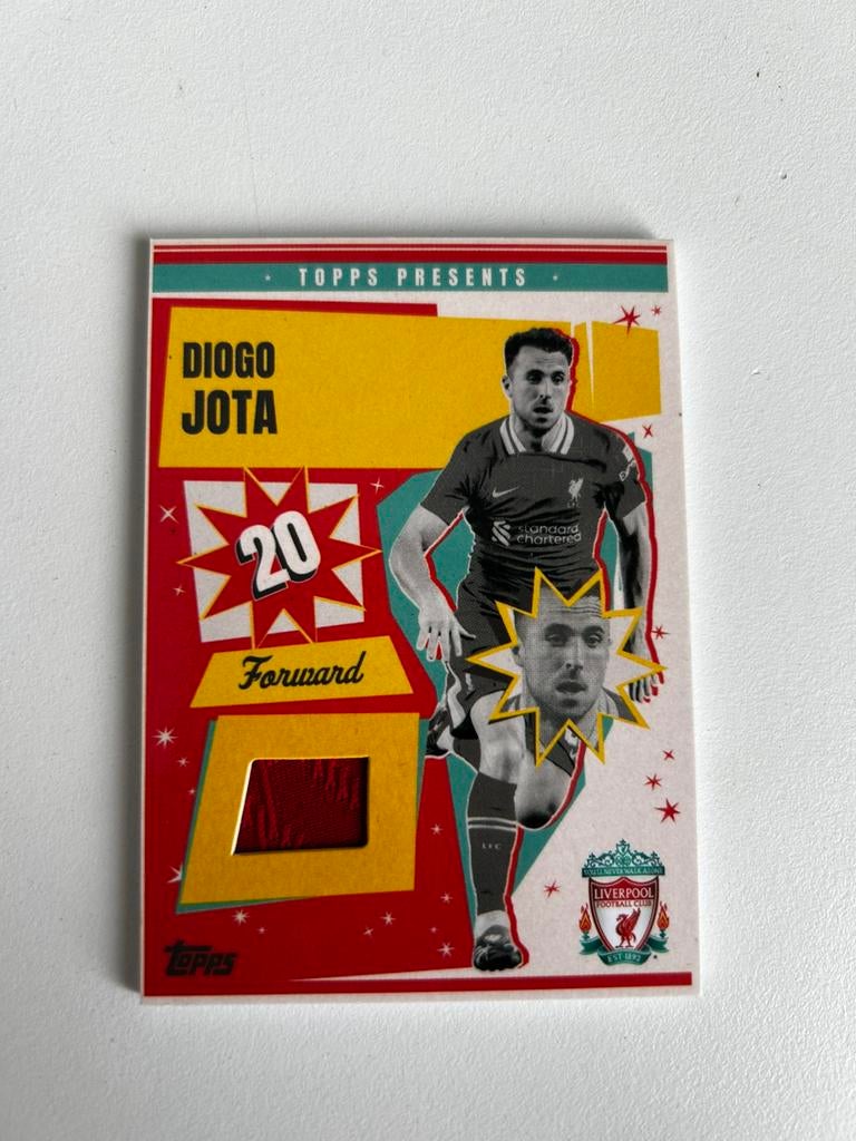 Diogo jota relic match worn topps presents liverpool set, Verzamelen, Sportartikelen en Voetbal, Verzenden, Zo goed als nieuw