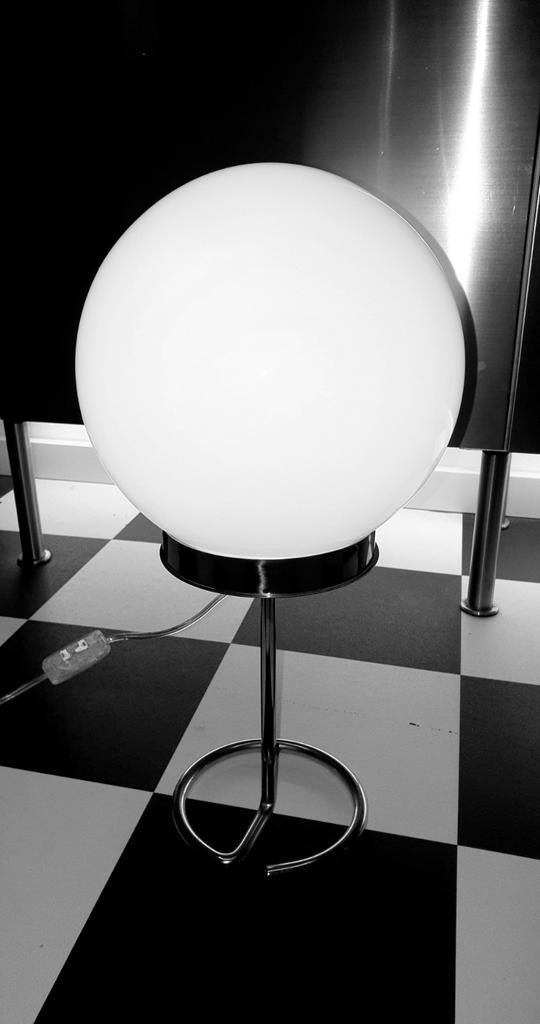 Vintage space age bollamp chroom glas, Ophalen, Glas, Minder dan 50 cm