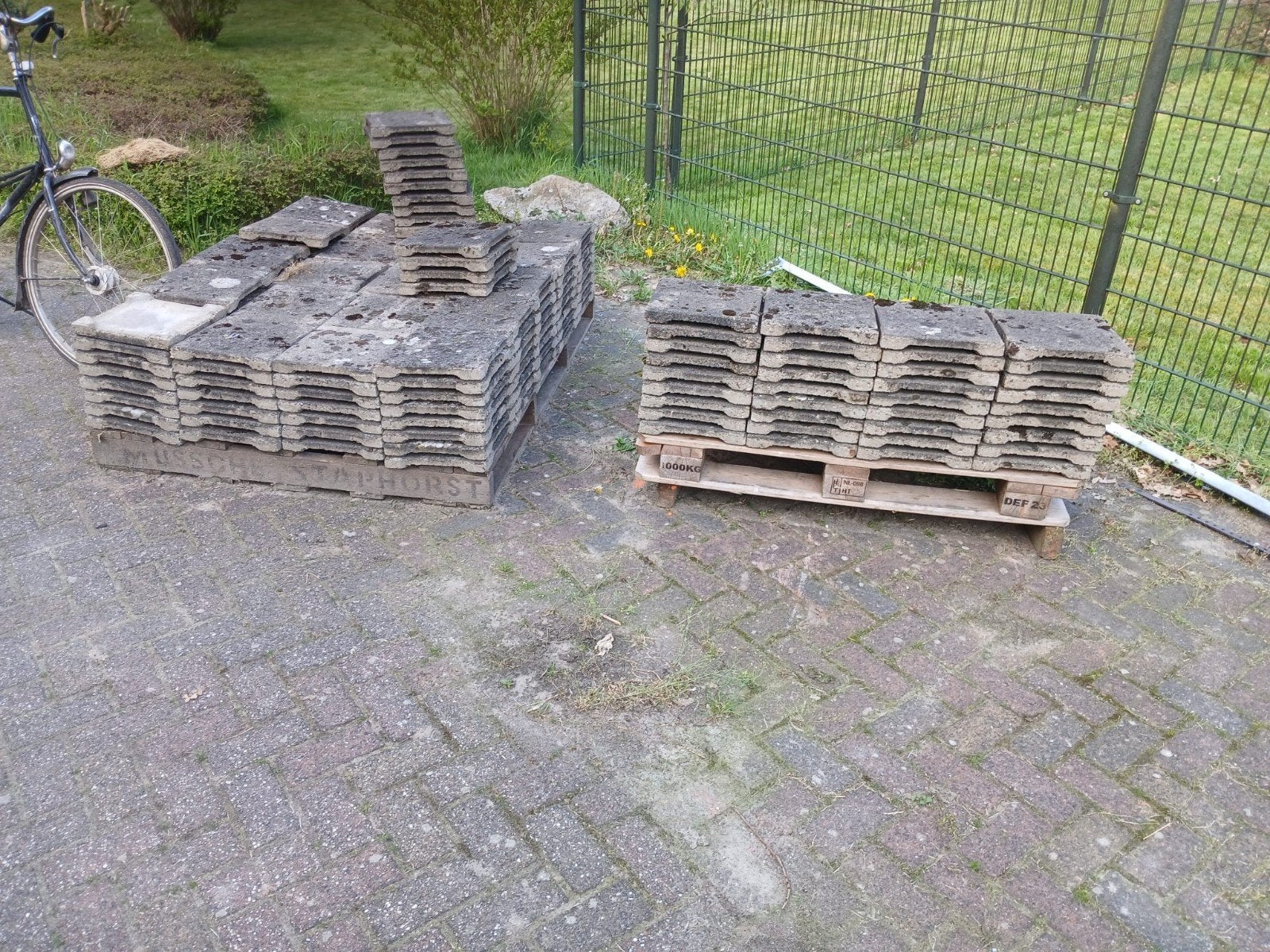 tegels, Ophalen, Rubber, Terrastegels