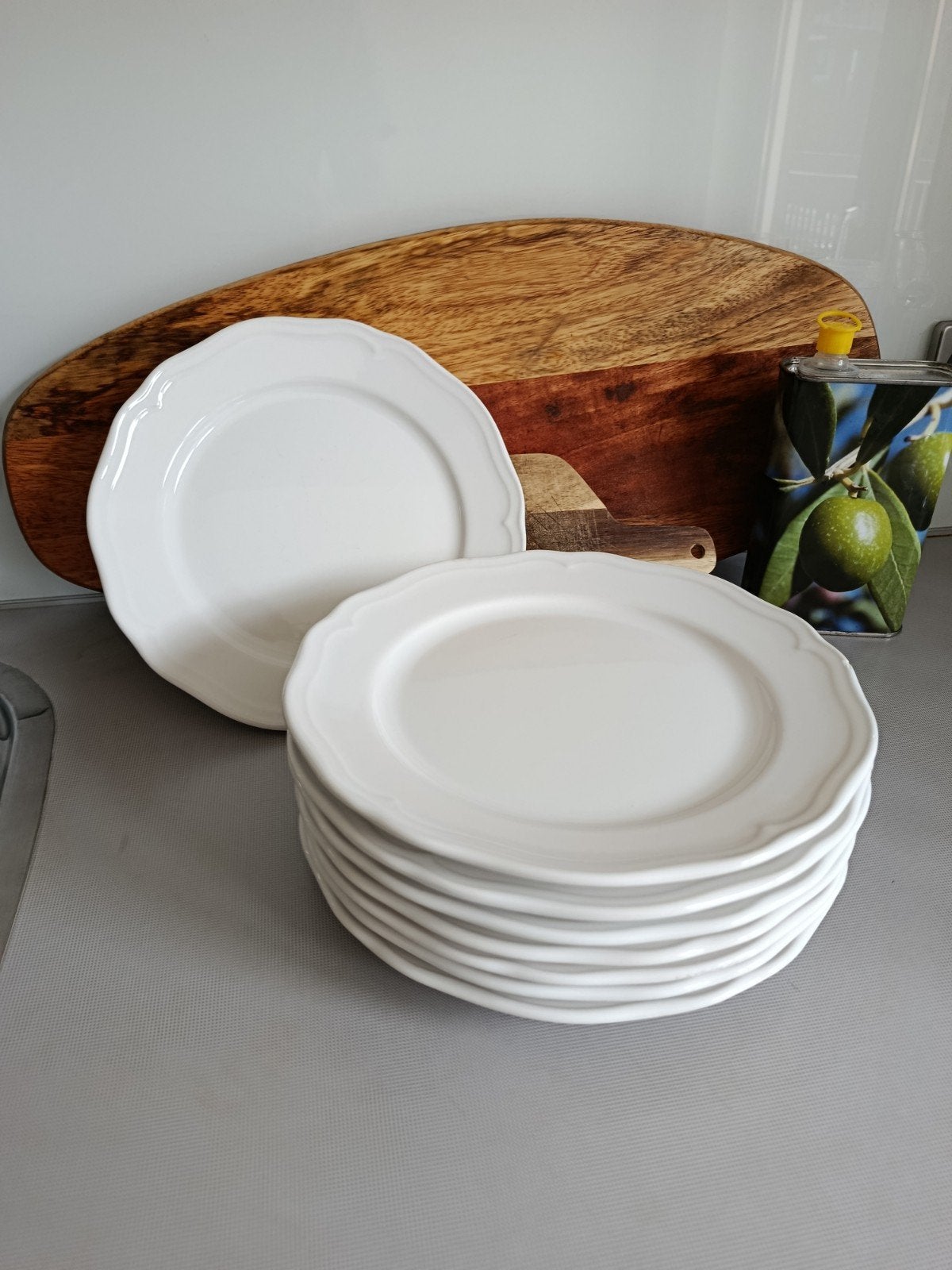Set van 8 witte borden van IKEA, Ophalen, Gebruikt, IKEA, Bord(en)