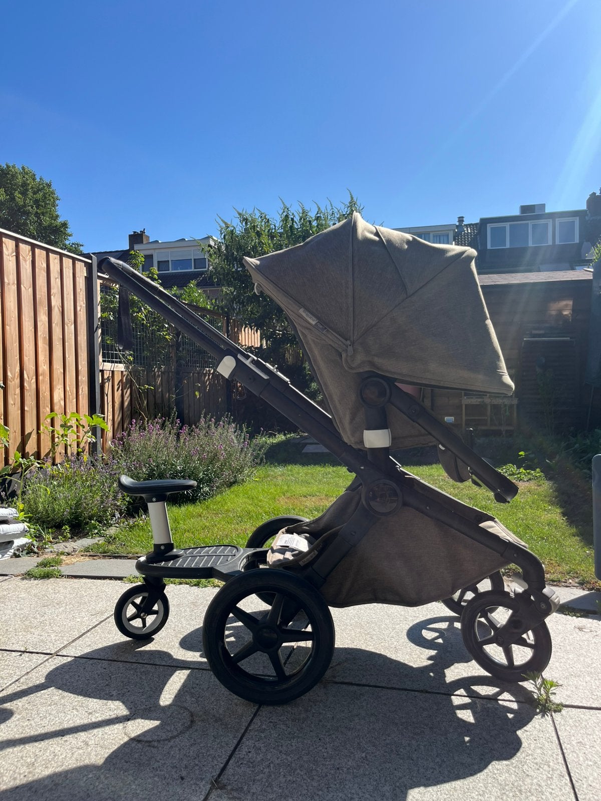 Bugaboo Fox2, kleur mineral - inclusief meerijdplankje, Ophalen, Gebruikt, Bugaboo, Verstelbare duwstang