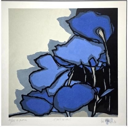 Fon Klement(1930) Boardsnede " Il fait de Vent " Ges Gen Ged, Linosnede, Gelimiteerde oplage, Ophalen of Verzenden, Dieren en Natuur