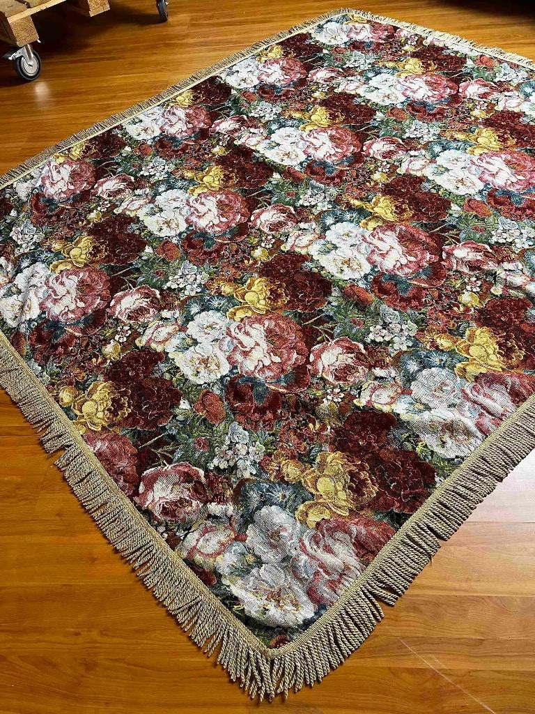 Grand foulard bloemen 195/167 cm, Huis en Inrichting, Woonaccessoires | Plaids en Woondekens, Gebruikt, Etten-Leur, DJT@dejuistetoon.eu