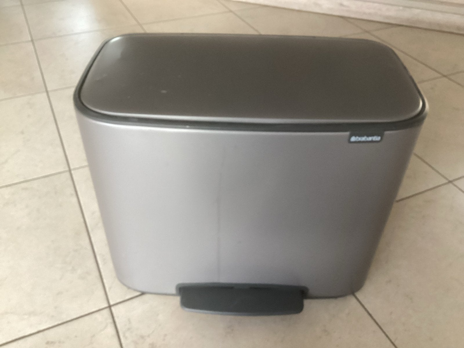 Brabantia Trio Prullenbak - 3x11L - Platinum, 50 – 75, Gebruikt, Met pedaal, Ophalen of Verzenden