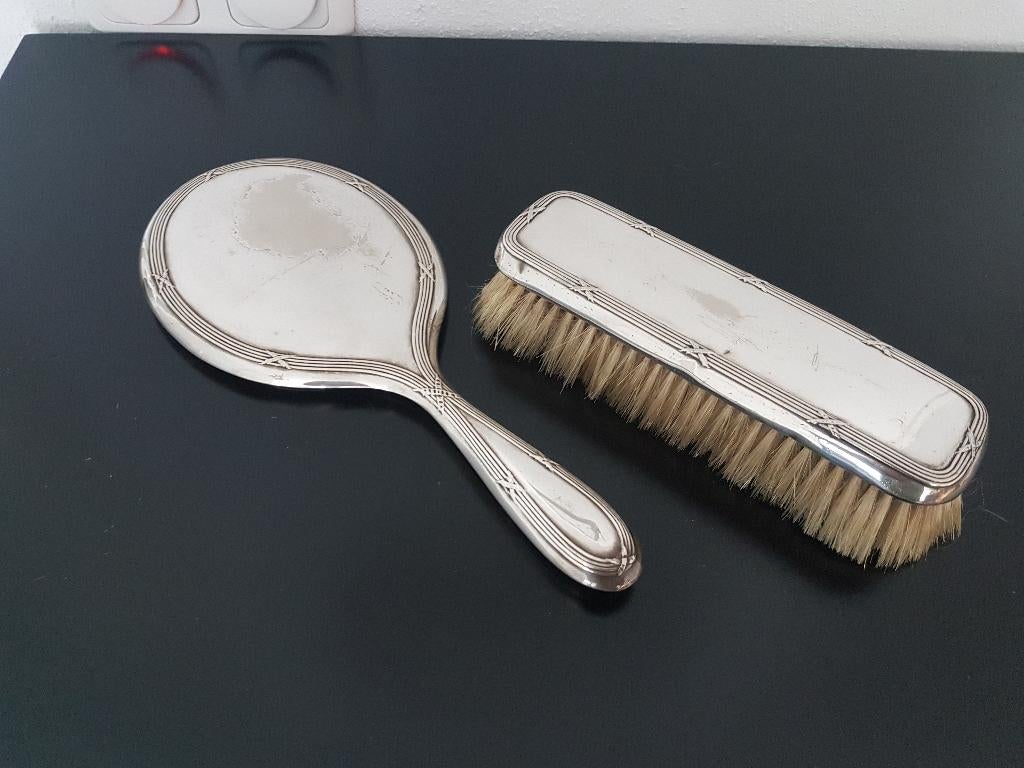 Antieke Zwaar verzilverde Wiskemann Toiletset Ca 1910 €69, Antiek en Kunst, Antiek | Goud en Zilver, Ophalen of Verzenden, Zilver