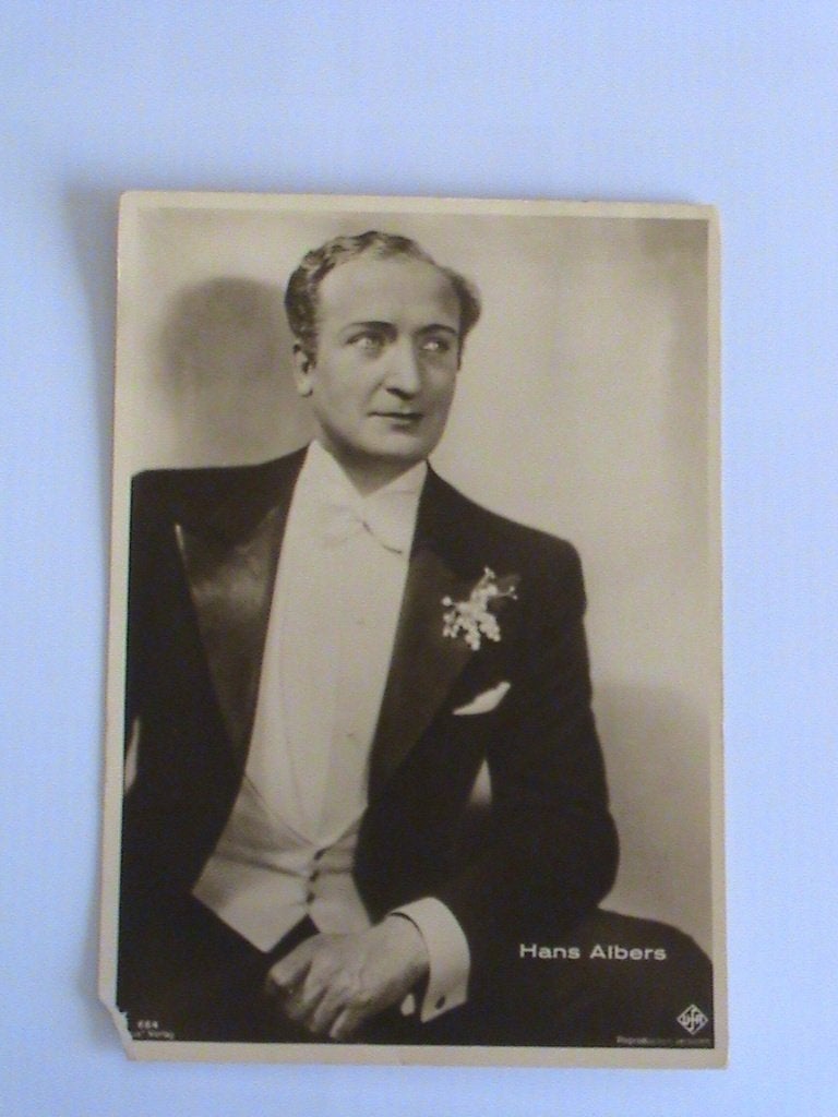 Hans Albers Zwart Wit gelopen.Poststempel  1933, Verzenden, Foto, Zo goed als nieuw, Voor 1940