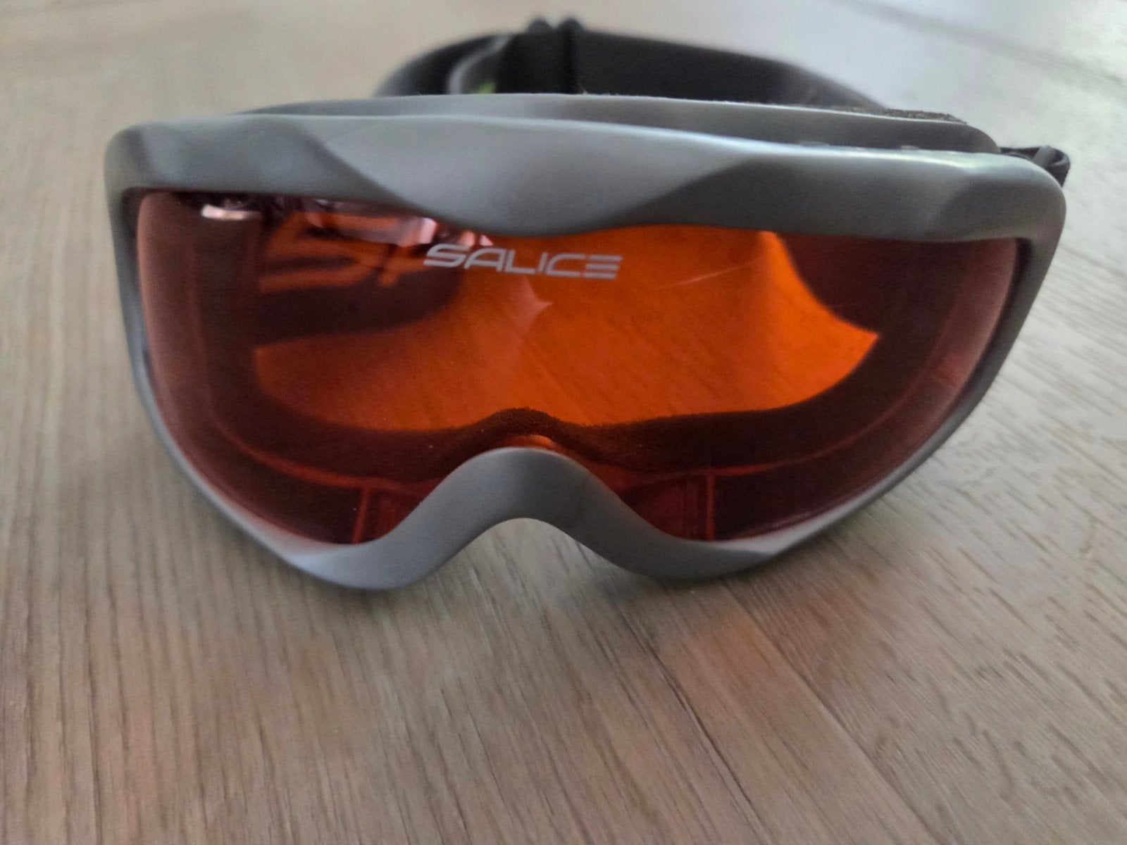 Salice skibril – grijs/oranje – ski & snowboard, Sport en Fitness, Ophalen of Verzenden, Zo goed als nieuw, Helm of Bescherming