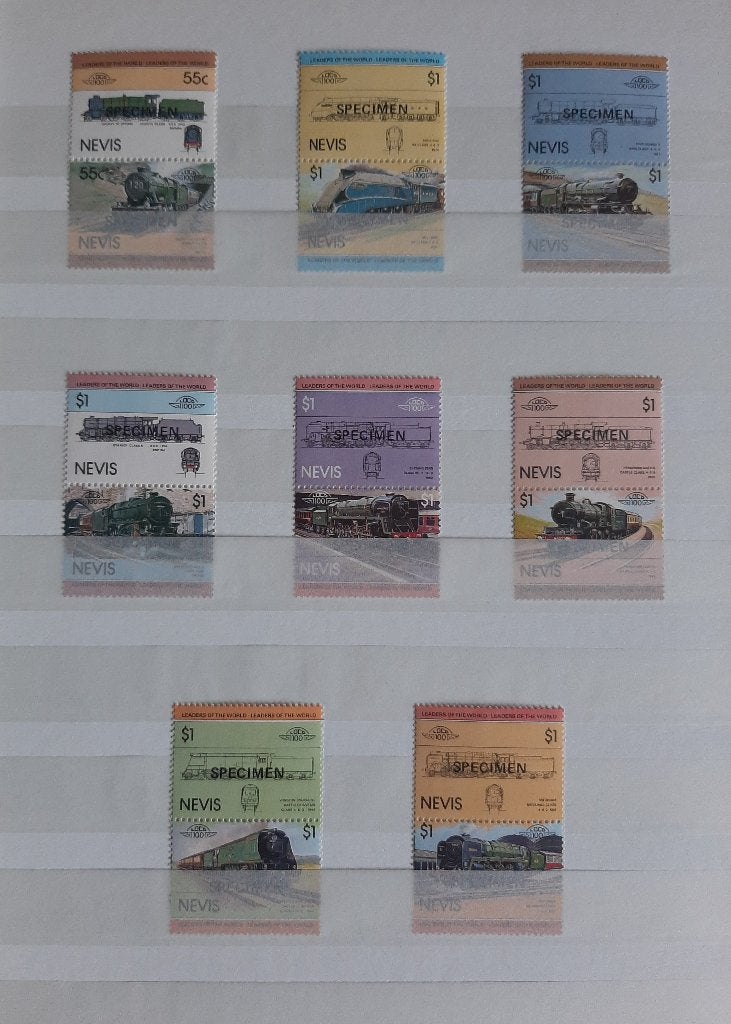 Nevis Nr. 3a Treinen 8x2v Postzegels Michel 115-130 Specimen, Ophalen, Postfris