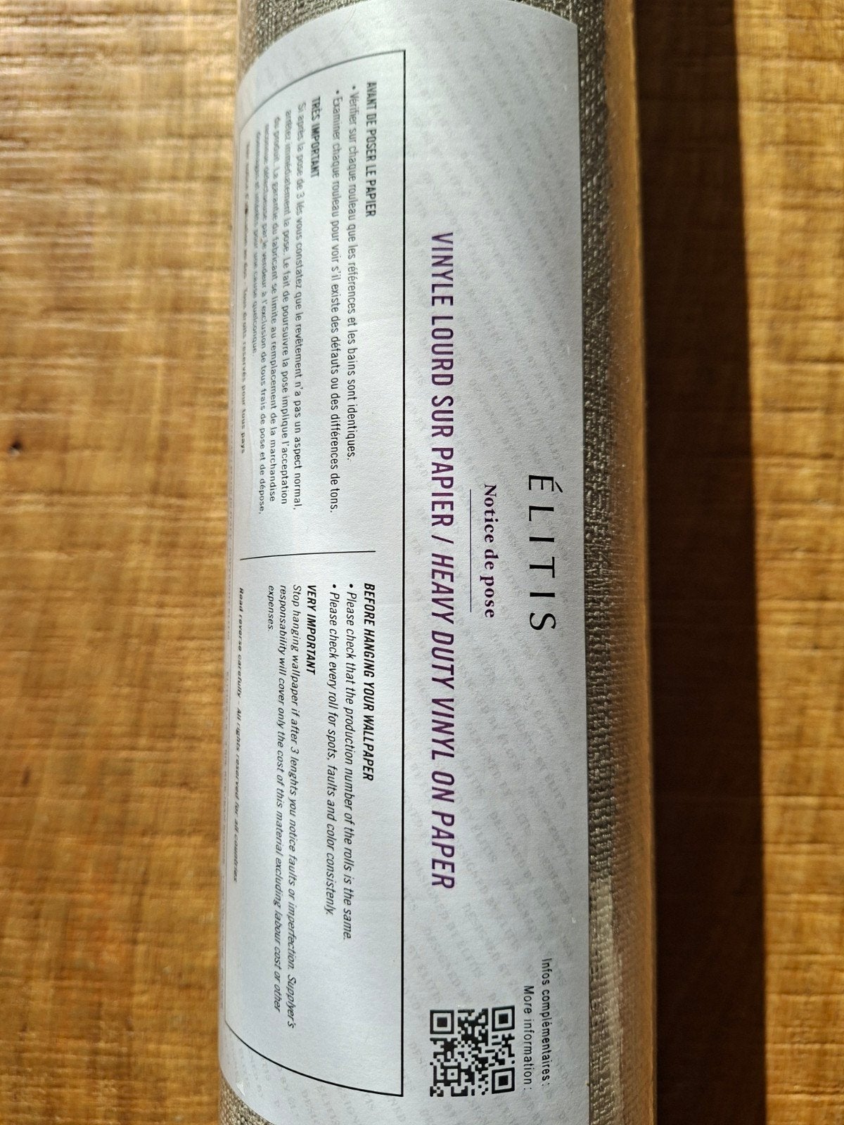 Elitis Vinylbehang VP 880-17 - Donkergrijs, 10 meter, Effen, Ophalen of Verzenden, Vinylbehang, Grijs