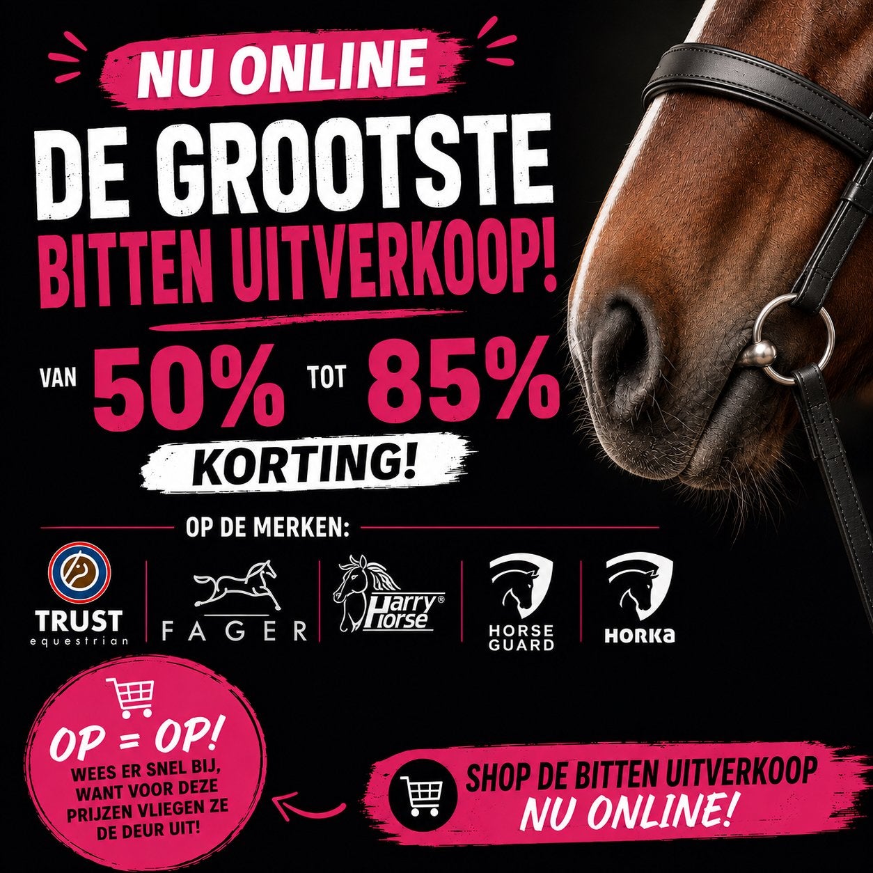 50% tot 85% op alle bitten | Trust, Fager, Harry Horse etc., Dieren en Toebehoren, Ophalen of Verzenden, Trust, Bit