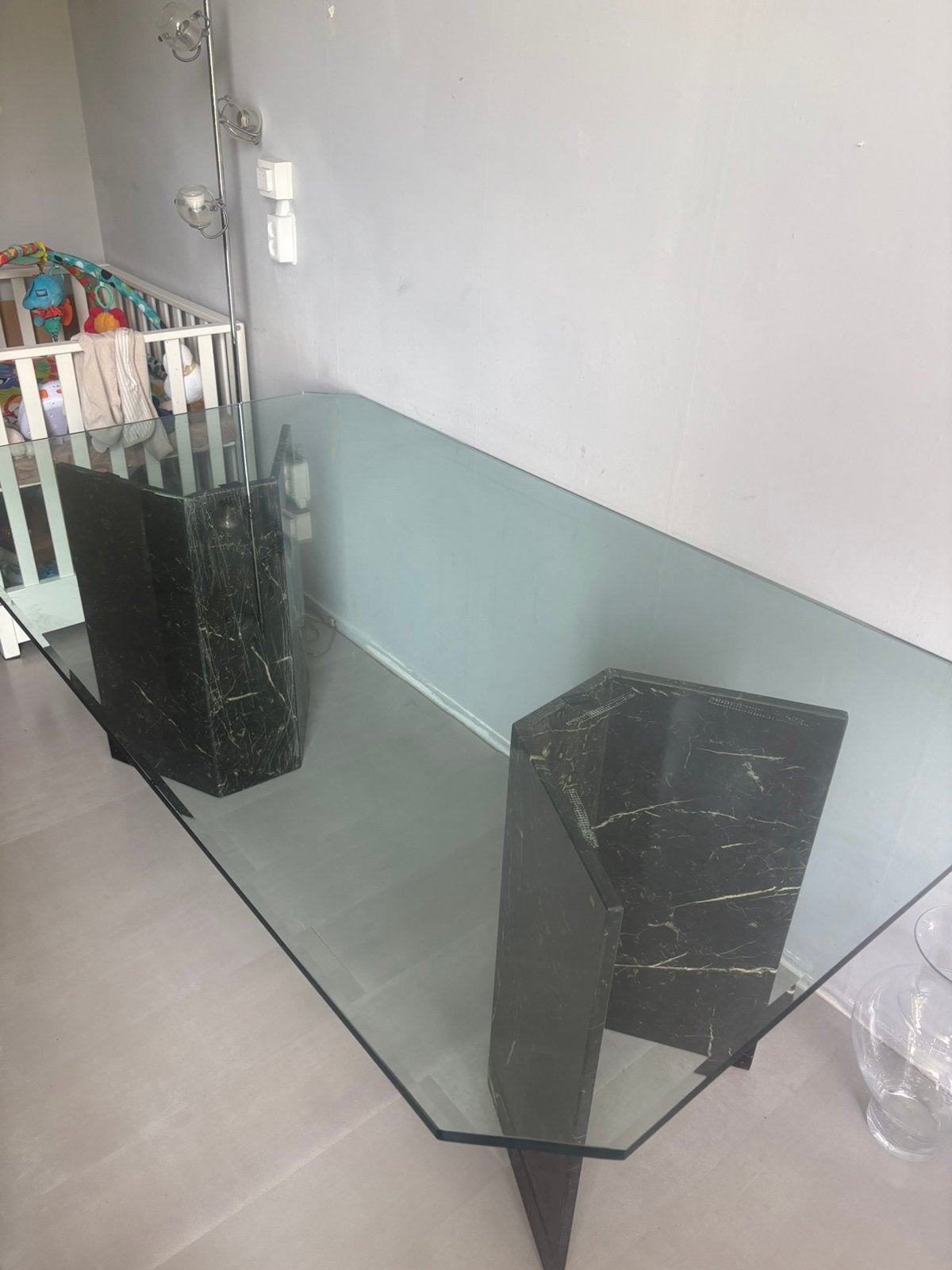 Eettafel glas, Ophalen, Gebruikt, 50 tot 100 cm, Glas