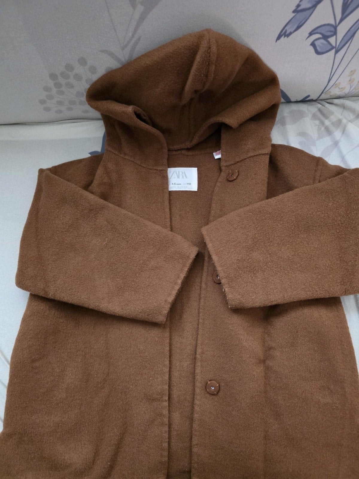 Zara bruine jas met capuchon - Maat 110, Ophalen, Jongen of Meisje, Zo goed als nieuw, Zara