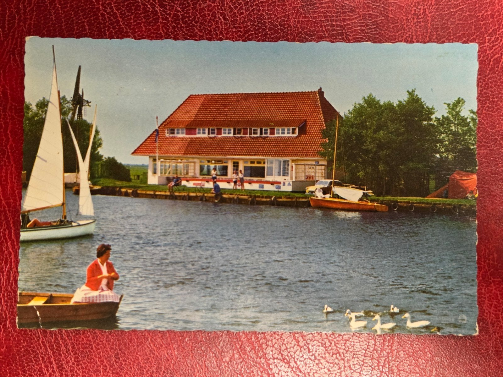 Oudega bij Heeg Hotel-cafe-restaurant Ie Sicht, Verzamelen, Ansichtkaarten | Nederland, Verzenden, 1940 tot 1960