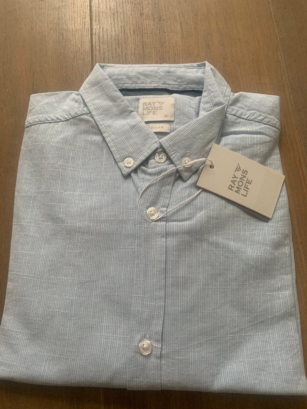 Linnen overhemd maat M, Ophalen of Verzenden, Zo goed als nieuw, Blauw, Halswijdte 39/40 (M)