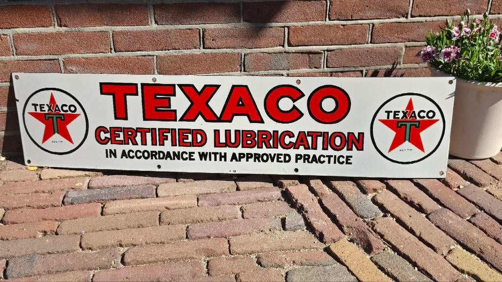 Emaille Reclamebord Texaco 1932 bord, Ophalen of Verzenden