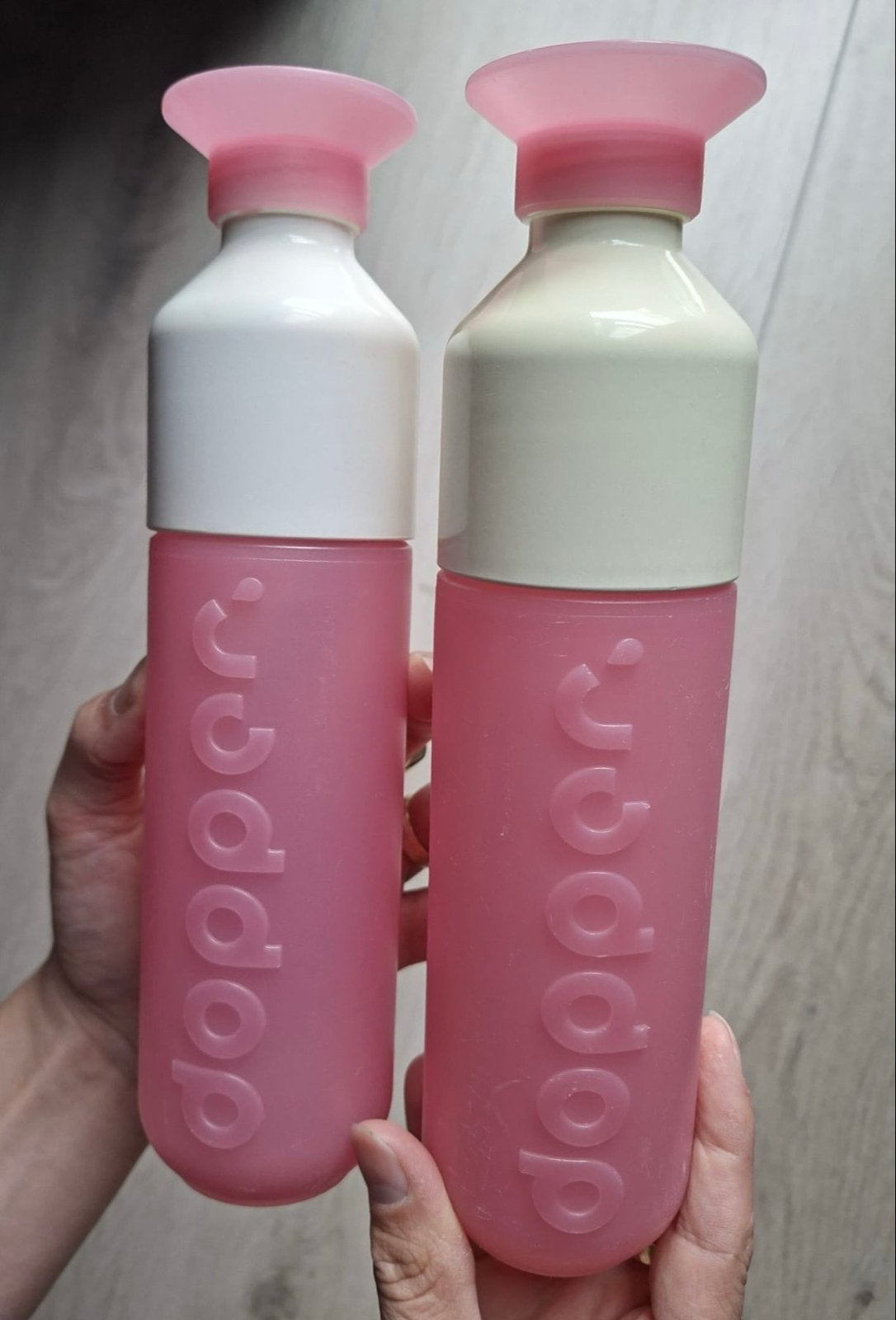 Dopper waterflessen roze - 2 stuks, Ophalen, Overige typen, Kunststof, Zo goed als nieuw