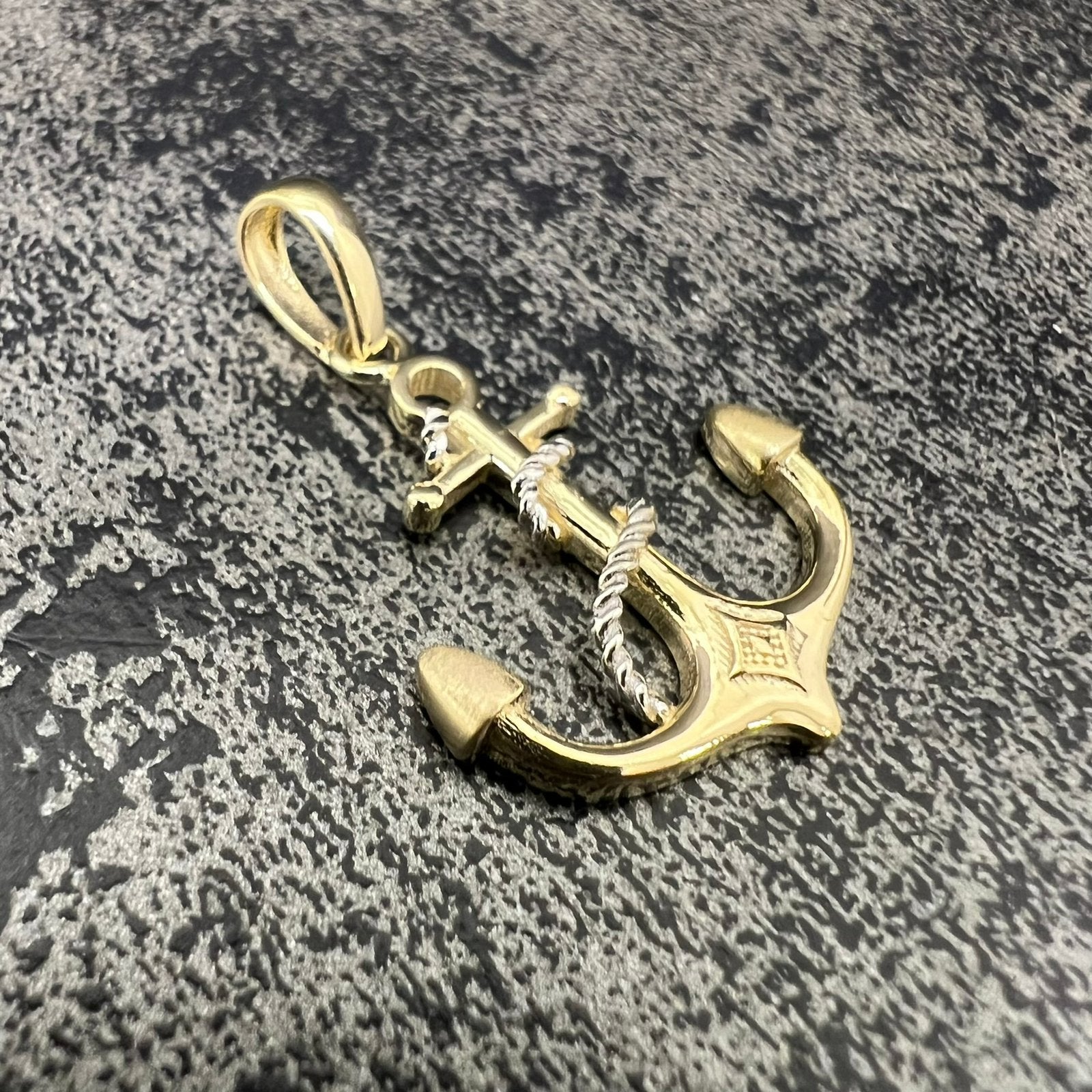 14 karaat gouden anker kettinghanger nieuw, Ophalen of Verzenden, Zo goed als nieuw, Goud, Kruis of Symbool