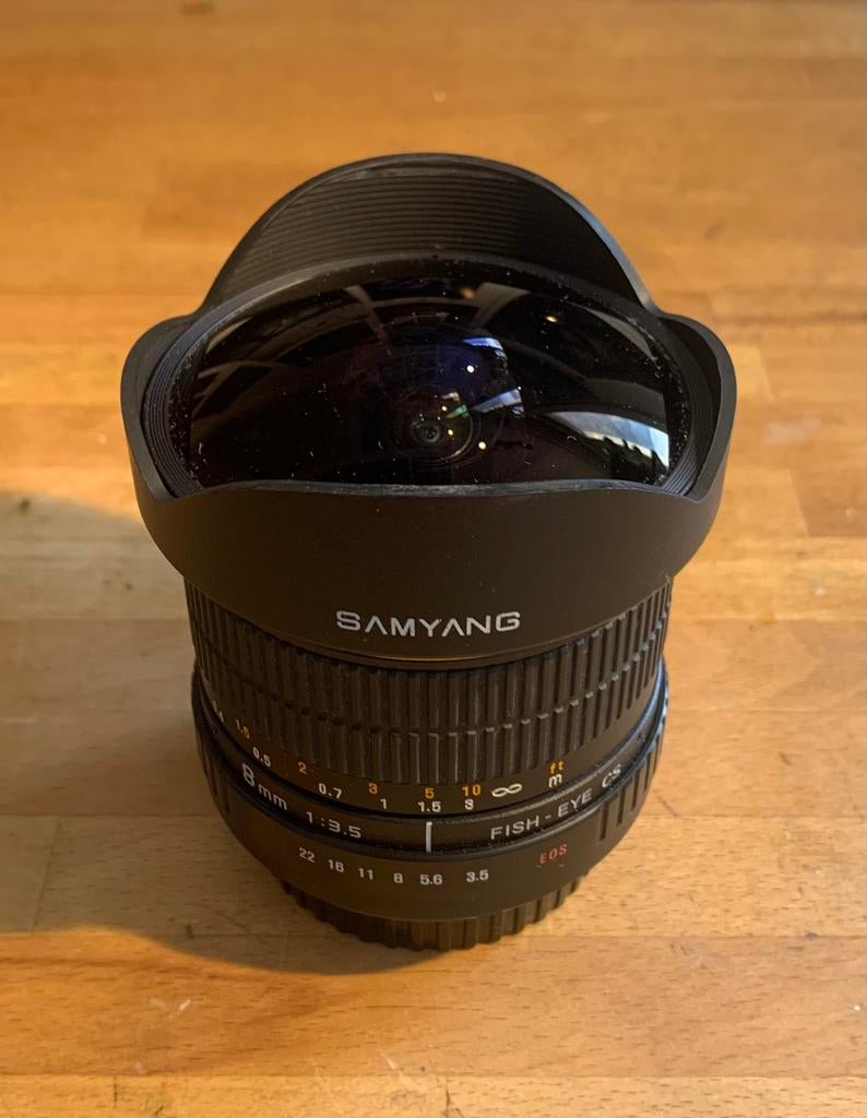 Samyang 8mm f3.5 Lens (Canon EF) - Bijna zo goed als nieuw!, Ophalen of Verzenden, Gebruikt, Groothoek Fisheye-lens