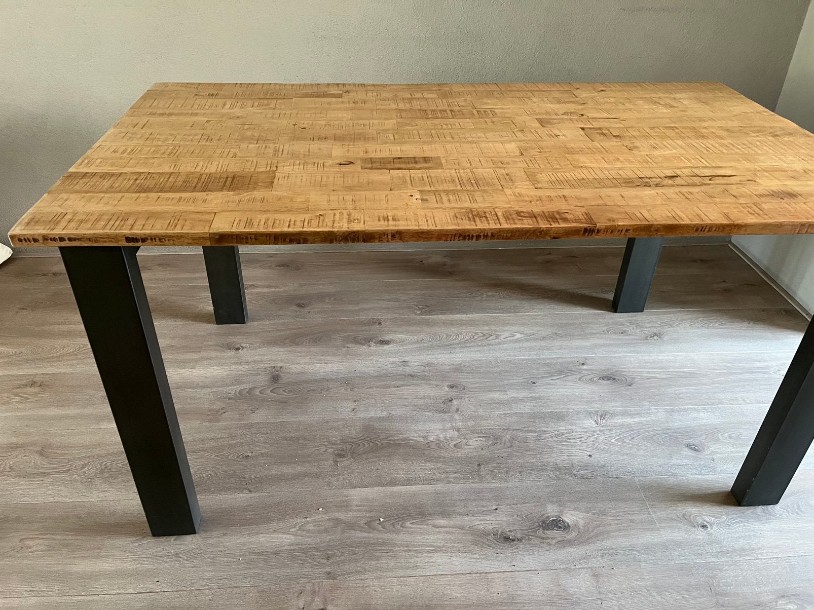Mango houten eettafel 90x160, Ophalen, 200 cm of meer, 50 tot 100 cm, Zo goed als nieuw