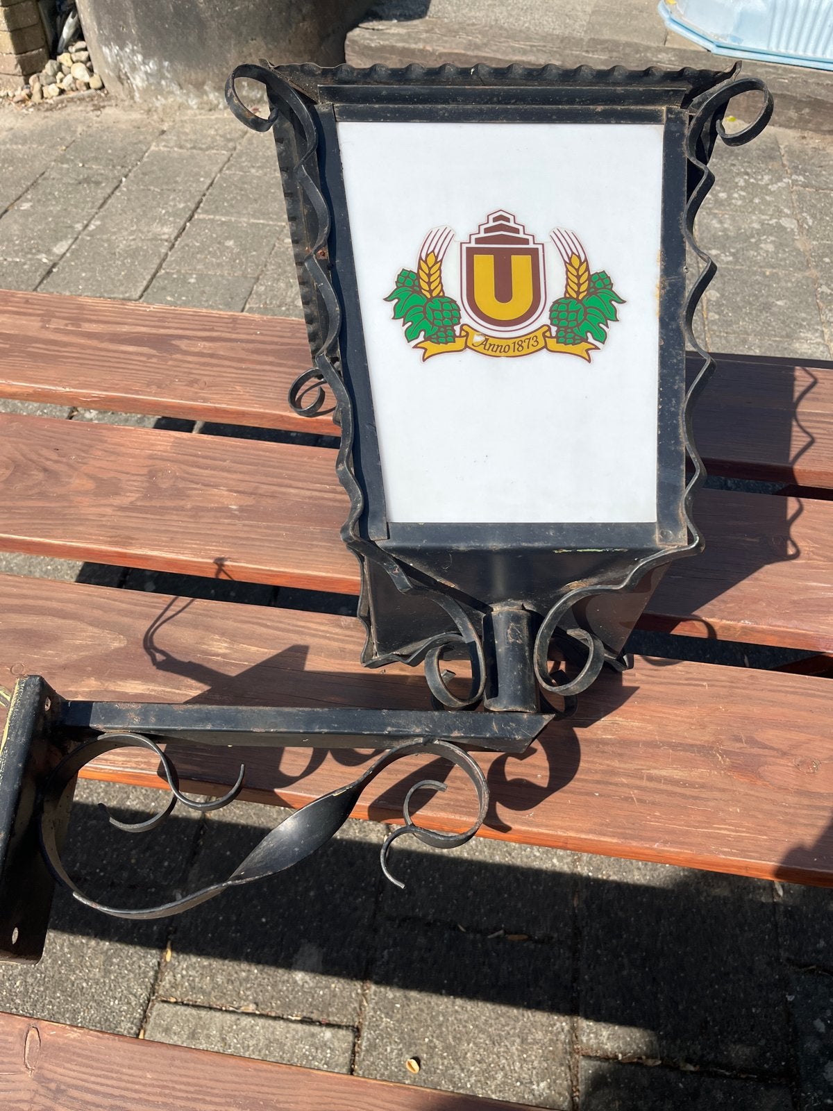 2x Dortmund Union Bier Reclamebord / Lichtbak, Antiek en Kunst, Antiek | Lampen, Ophalen