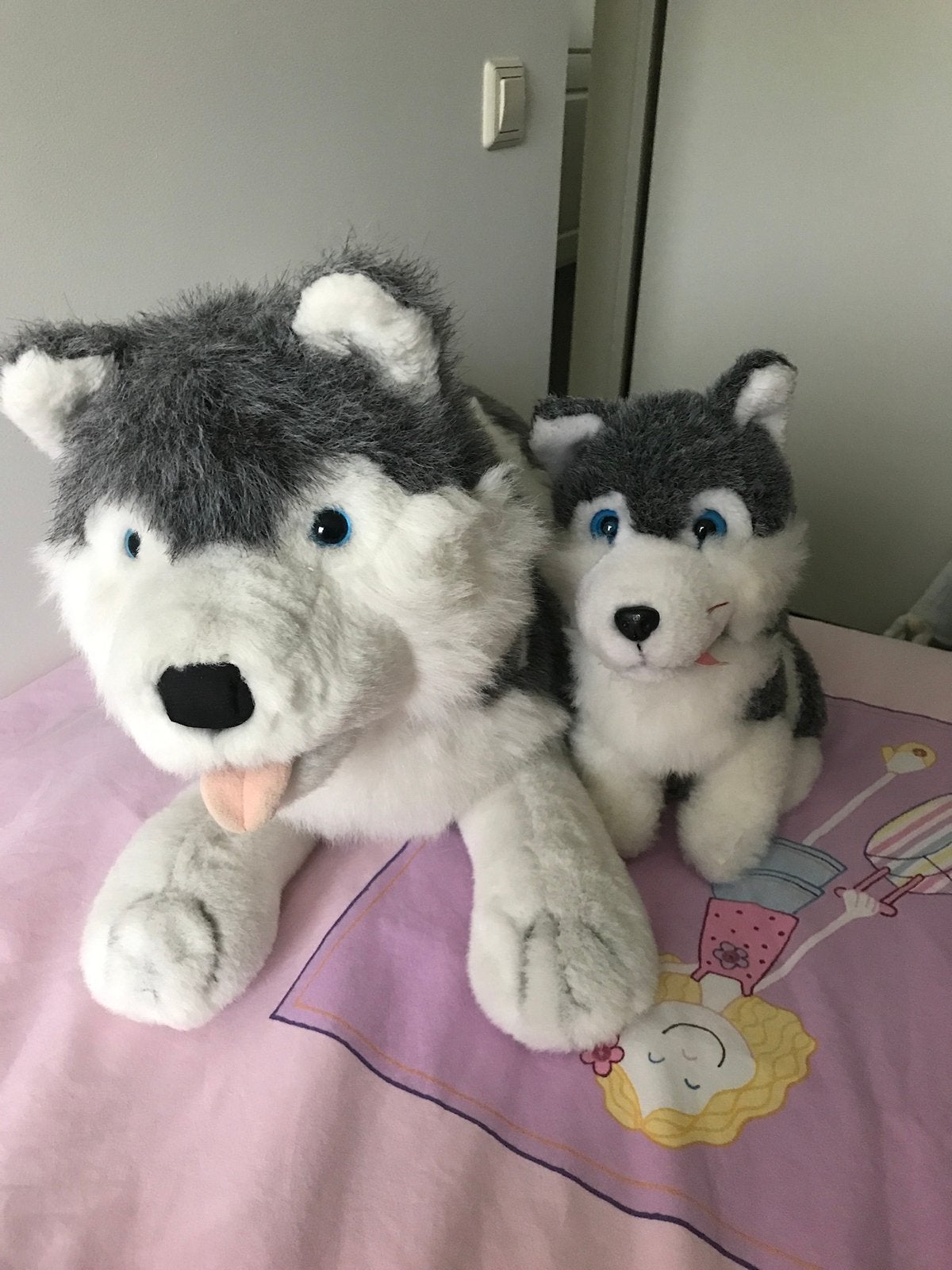 2 Husky honden knuffels, Verzenden, Zo goed als nieuw, Hond