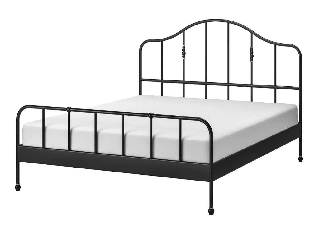 IKEA SAGSTUA bedframe 140x200, Huis en Inrichting, Slaapkamer | Bedden, Ophalen, Zwart, Tweepersoons, 140 cm