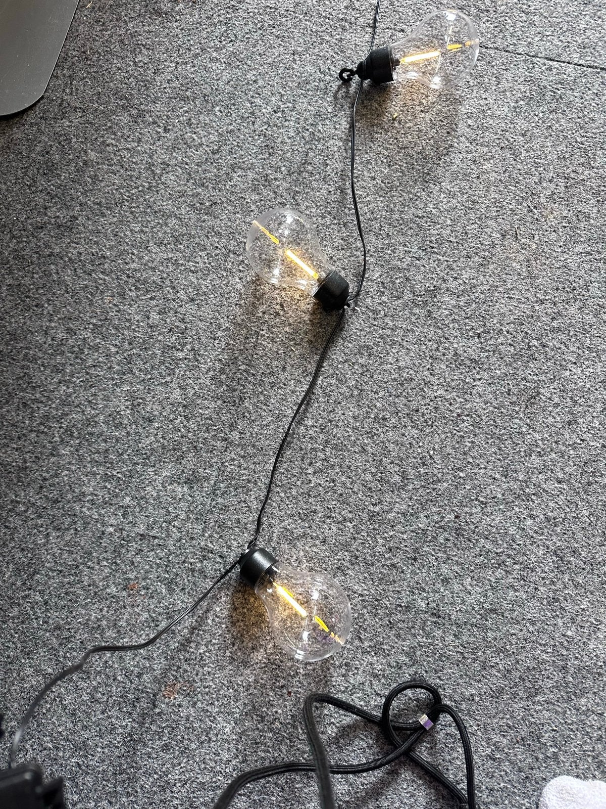 5 lichtsnoeren met 10 lampjes - Sfeervolle Verlichting, Ophalen of Verzenden, Gebruikt, Zwart
