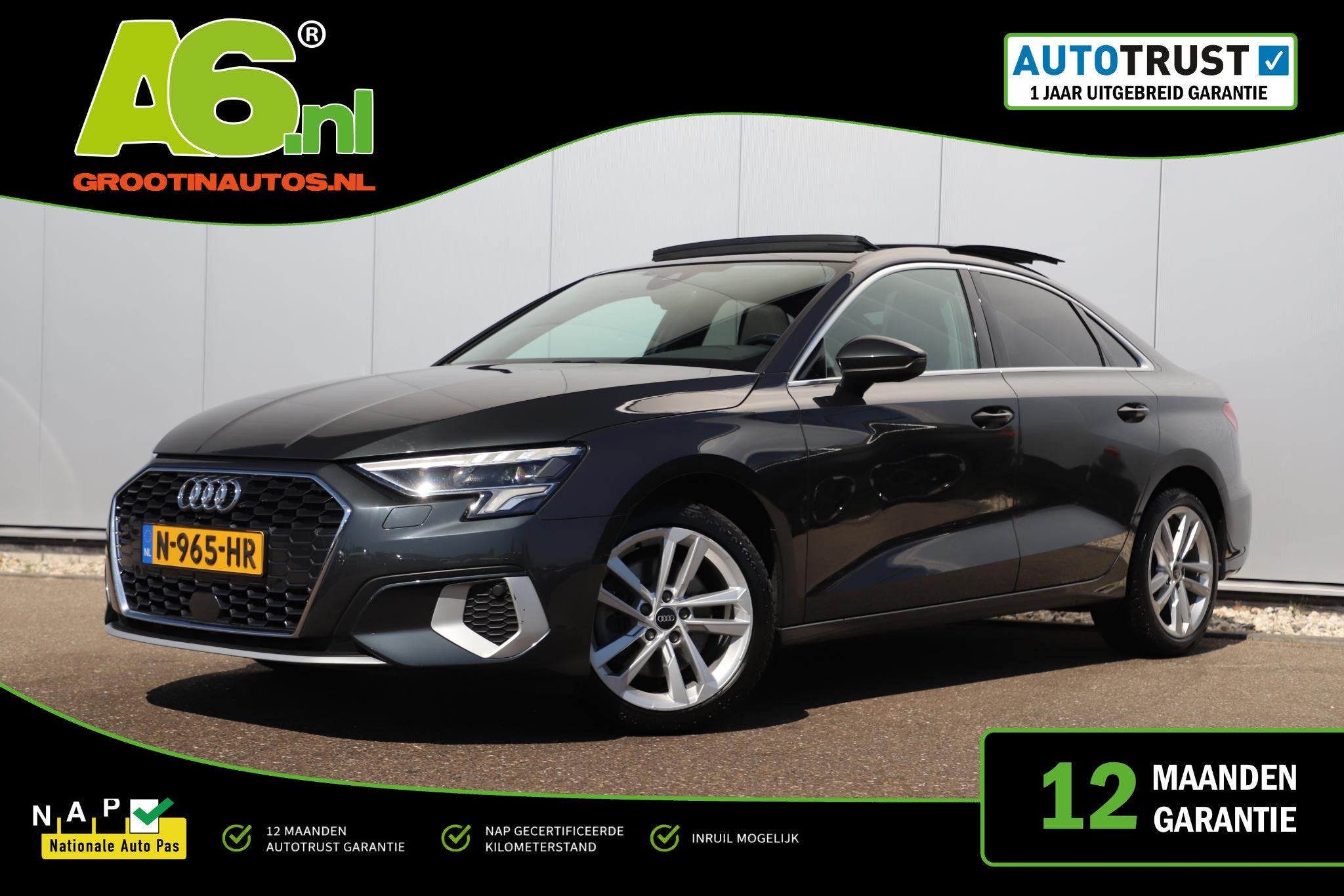 Audi A3 Limousine 30 TFSI Business edition Automaat Panorama, Auto's, Audi, Stof, Gebruikt, Met garantie (alle), Origineel Nederlands
