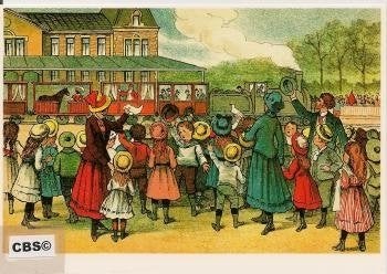 Sinterklaas komt met stoomtrein - prentbriefkaart [C9614], Ophalen of Verzenden, 1980 tot heden, Ongelopen, Voertuig