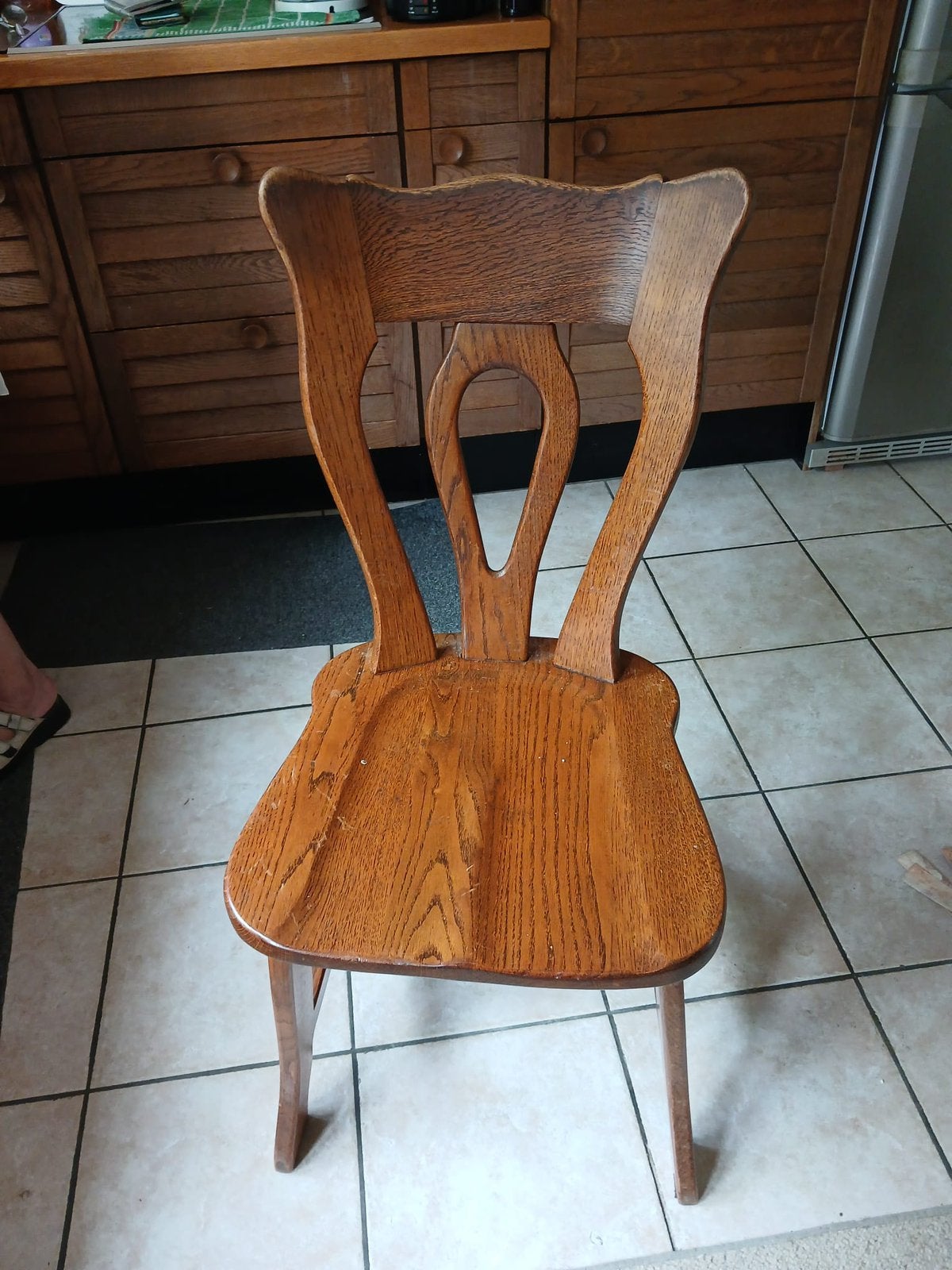 Eiken eethoek tafel met 6 stoelen, Ophalen, Gebruikt, Bruin, Vijf, Zes of meer stoelen