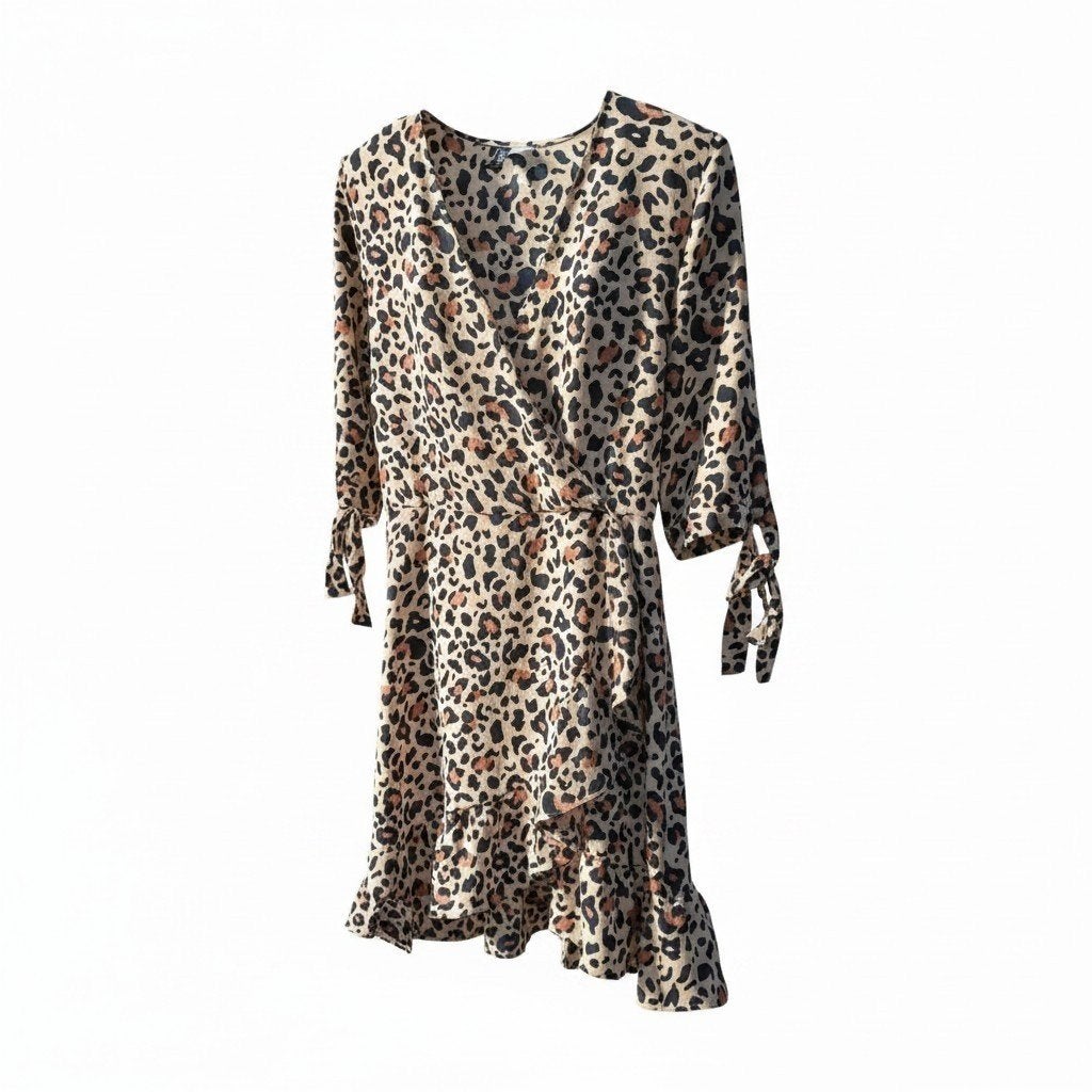 DIVIDED (H&M) jurk - maat 40 leopard print, Maat 38/40 (M), Beige, Ophalen of Verzenden, Zo goed als nieuw