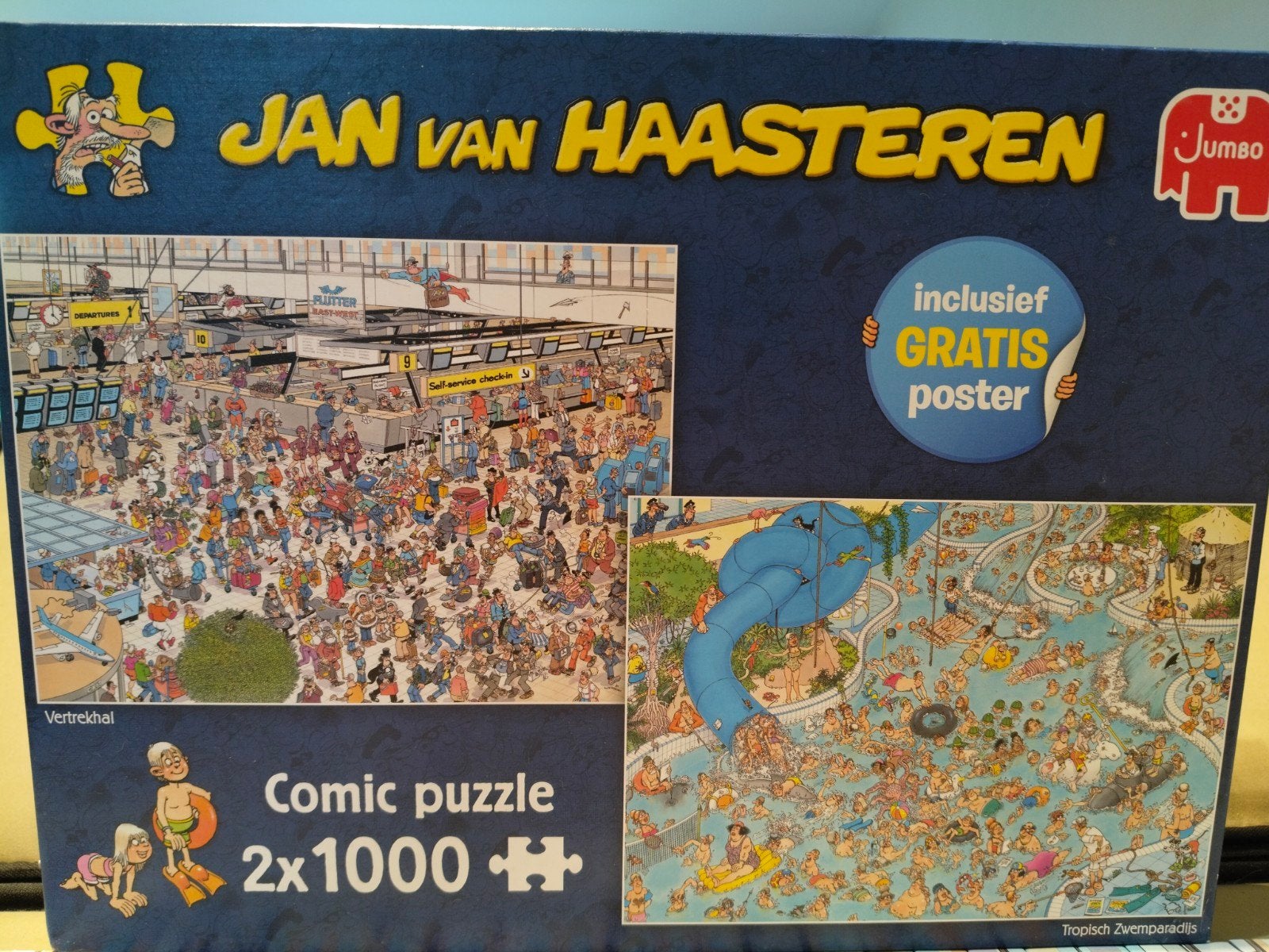 Doos 2 puzzels 1000 st JvHaasteren te koop, Ophalen of Verzenden, 500 t/m 1500 stukjes, Zo goed als nieuw, Legpuzzel