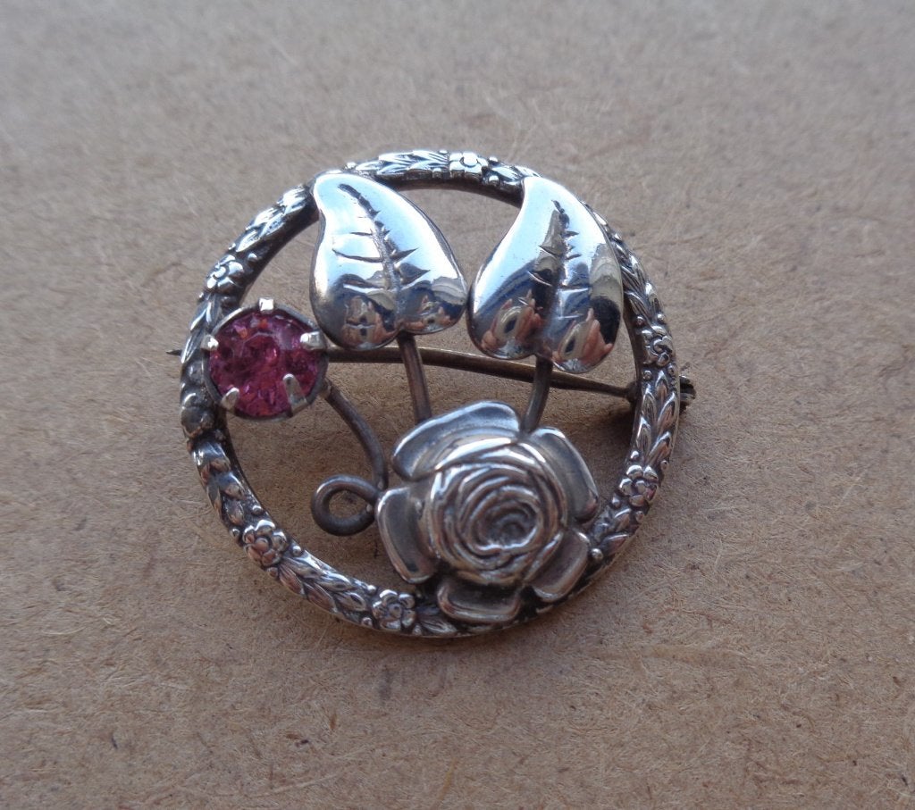 antiek zilveren broche Ward Brothers [571], Verzenden, Zilver, Broche