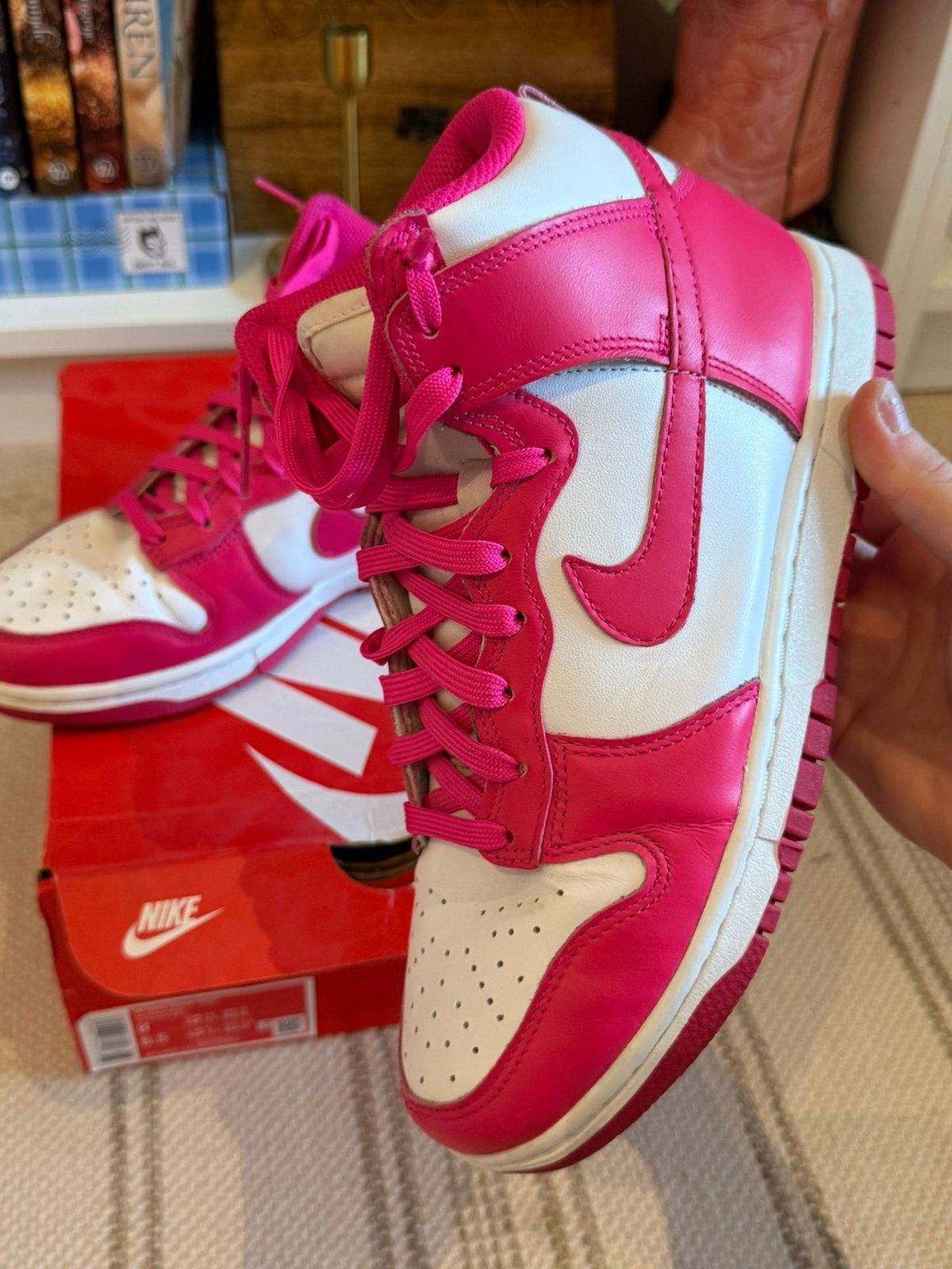 Nike dunk high Pink Prime, Ophalen of Verzenden, Sneakers of Gympen, Roze, Gedragen