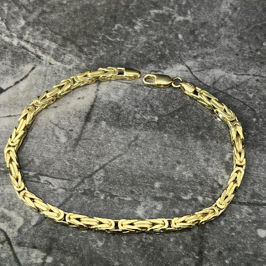 14 karaat gouden armband koningsschakel koningsarmband, Ophalen of Verzenden, Zo goed als nieuw, Goud
