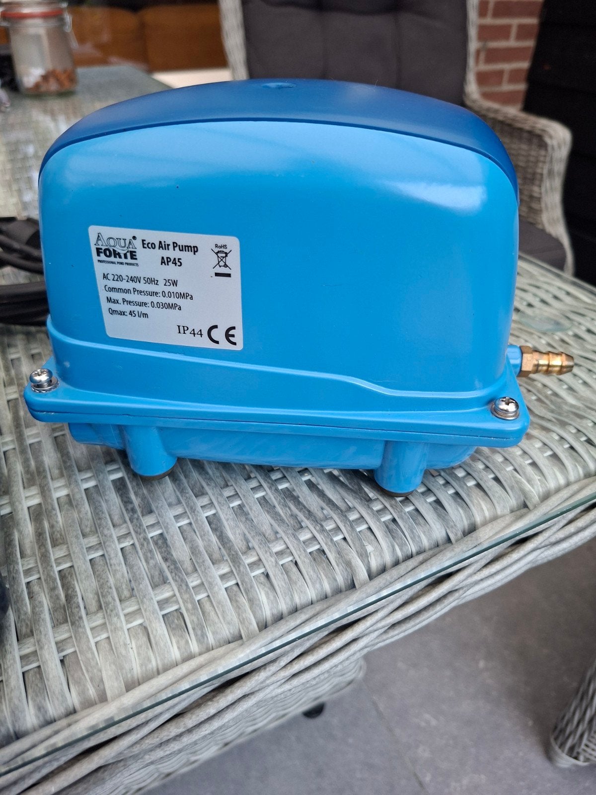 Aqua Forte Vijverluchtpomp - Eco Air Pump AP45 & V-30, Ophalen of Verzenden, Gebruikt, Vijverpomp