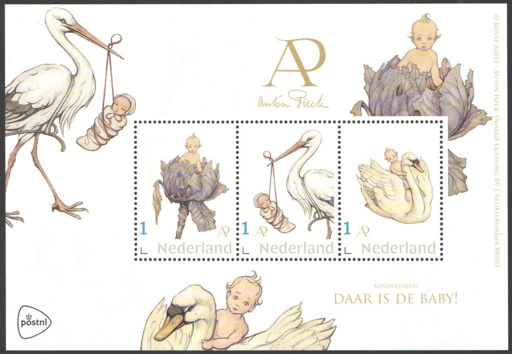 Postzegels Anton Pieck: Daar is de baby, Ophalen of Verzenden, Na 1940, Postfris
