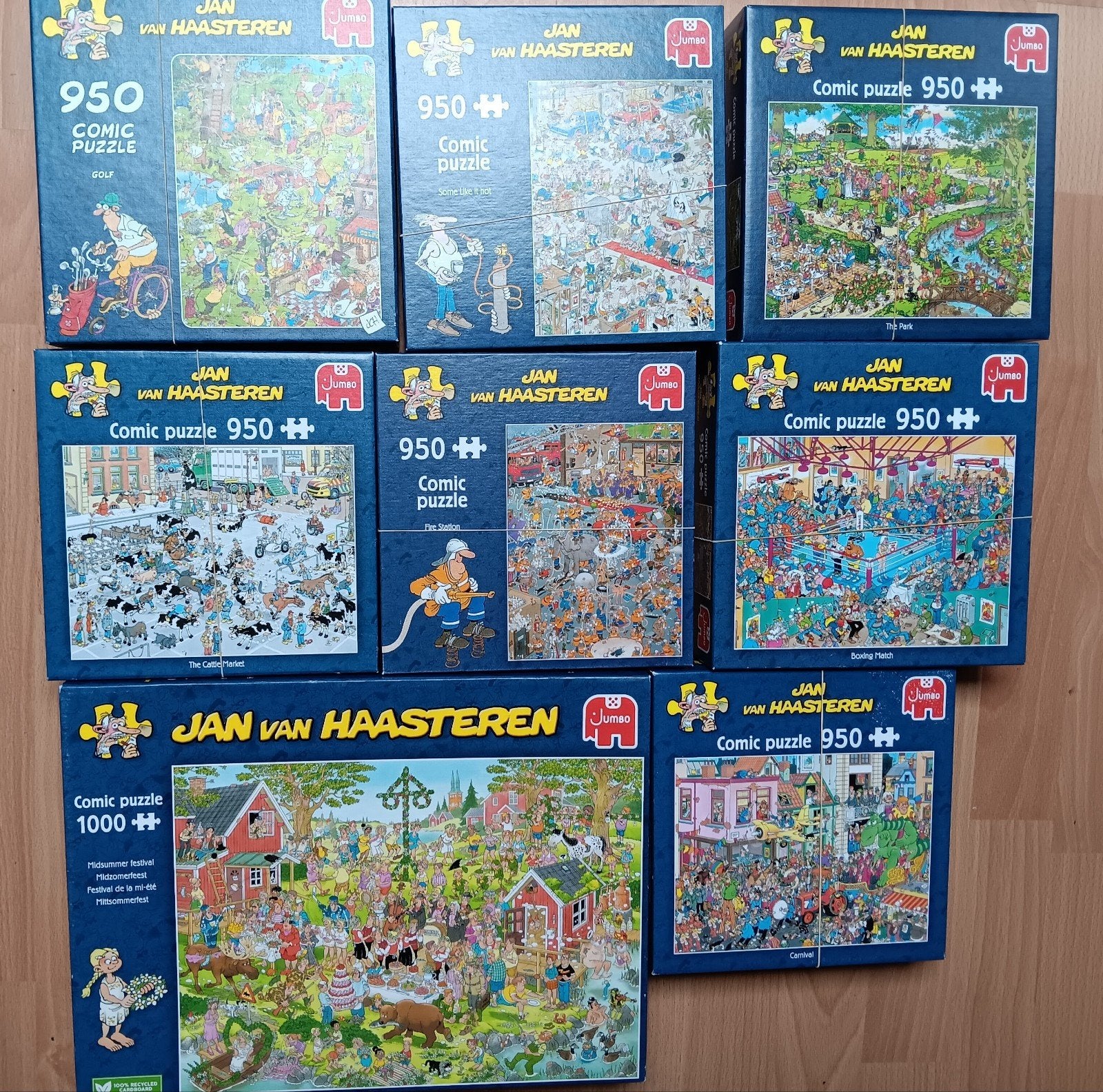 8 Jan van haasteren legpuzzels, Hobby en Vrije tijd, Ophalen of Verzenden, 500 t/m 1500 stukjes, Zo goed als nieuw