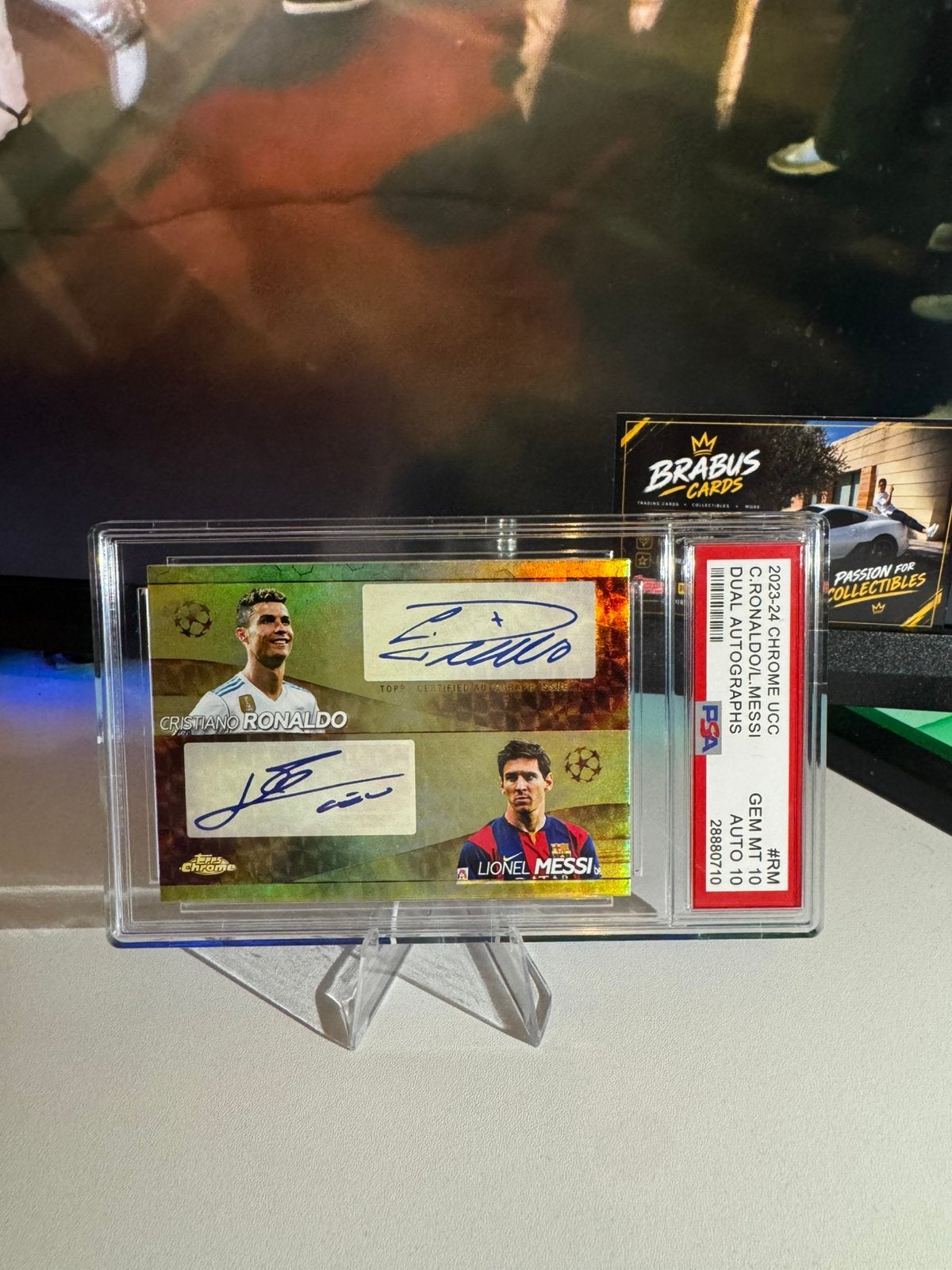 Lionel Messi & Cristiano Ronaldo Topps chrome auto 1/1, Ophalen of Verzenden, Zo goed als nieuw, Plaatje