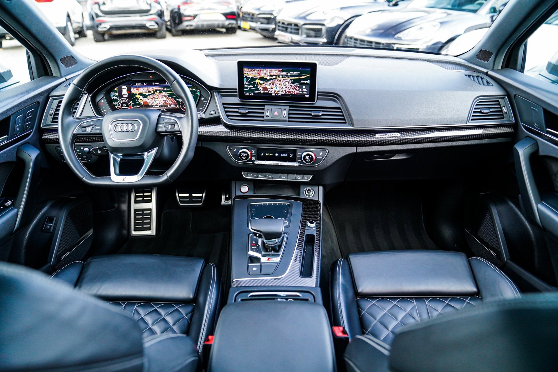 Audi SQ5 3.0 TFSI SQ5 quattro Pro Line Plus | Carbon Pakket, Auto's, Automaat, Dealer onderhouden, Gebruikt, 2995 cc
