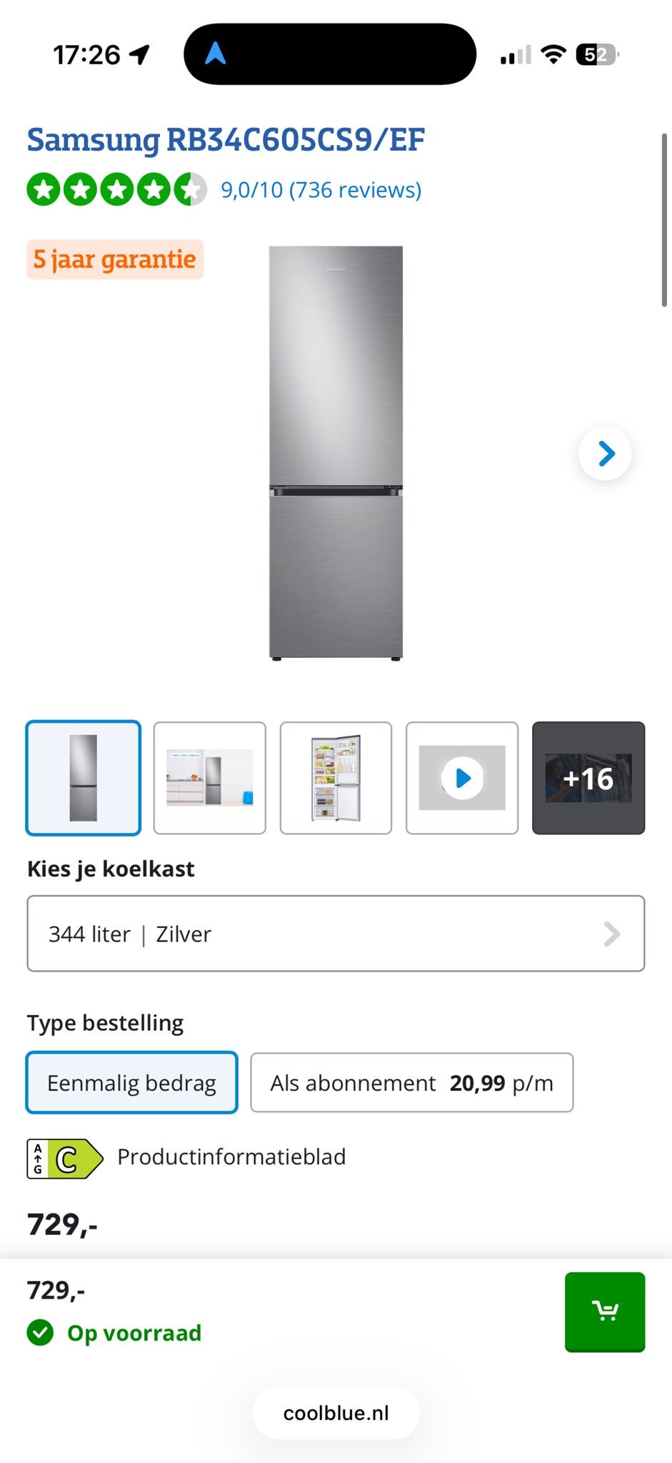 Foto 9 van Samsung RB34C605CS9/EF Koel-vriescombinatie - Zilver