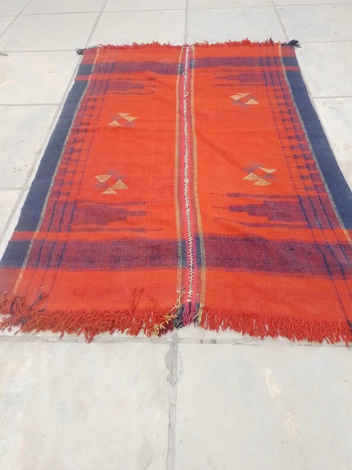 Nieuwe handgeweven oosterskelim loper 160x220cm, Ophalen, Blauw, 150 tot 200 cm, Kelim loper