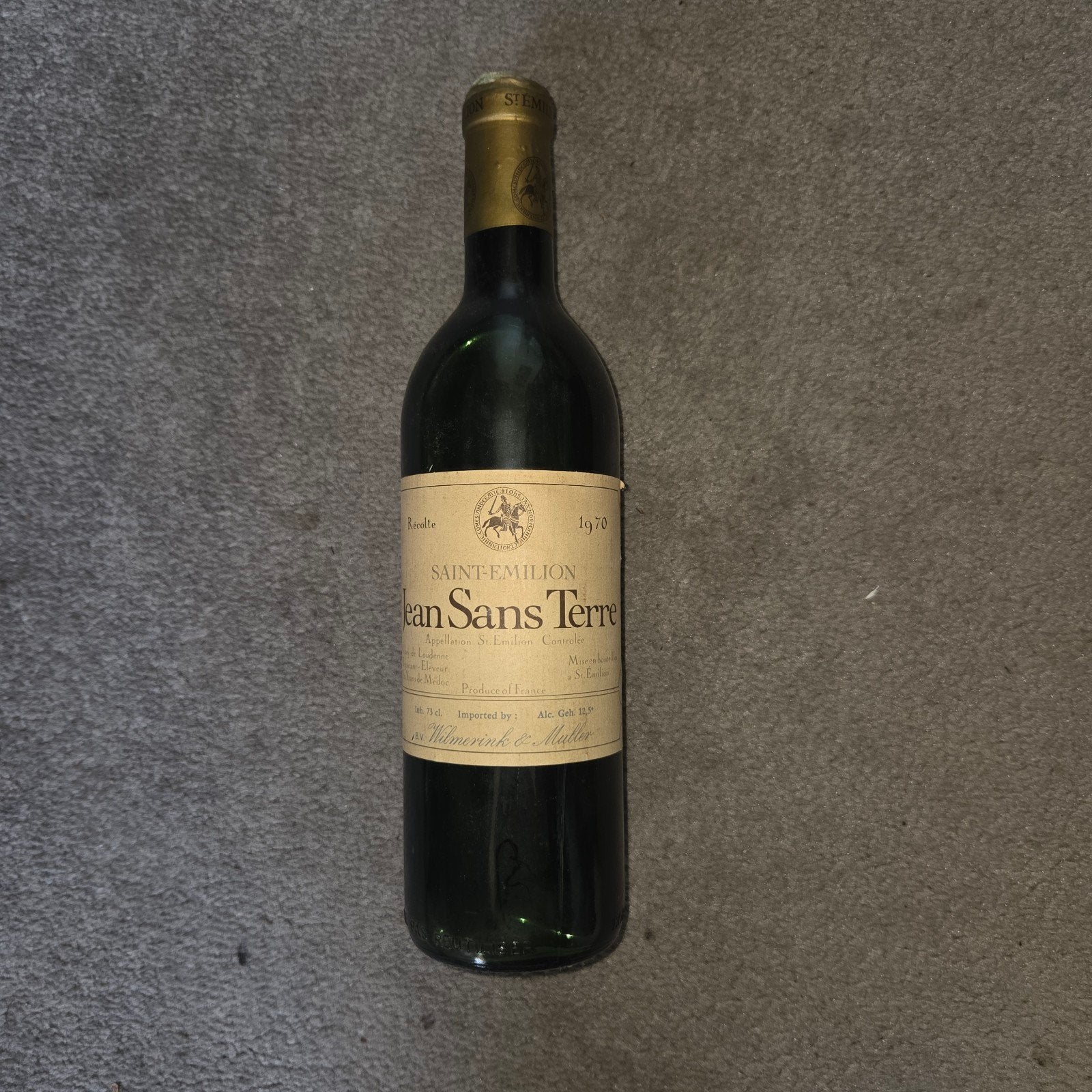 Saint-Emilion Jean Sans Terre Rode Wijn 1970, Ophalen of Verzenden, Gebruikt, Frankrijk, Rode wijn